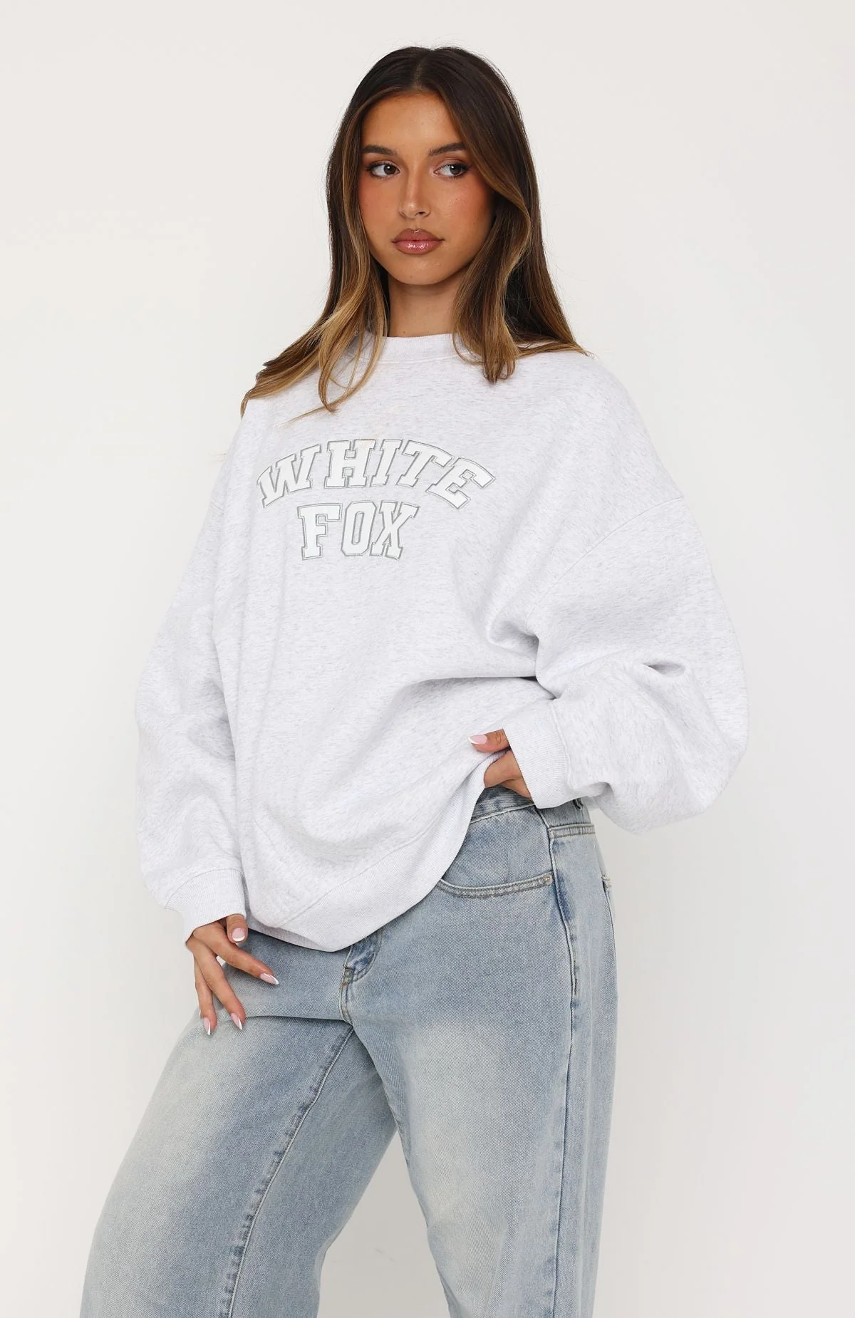 Major Upgrade Oversized Drop Shoulder Sweater Grey Marle - Image 3