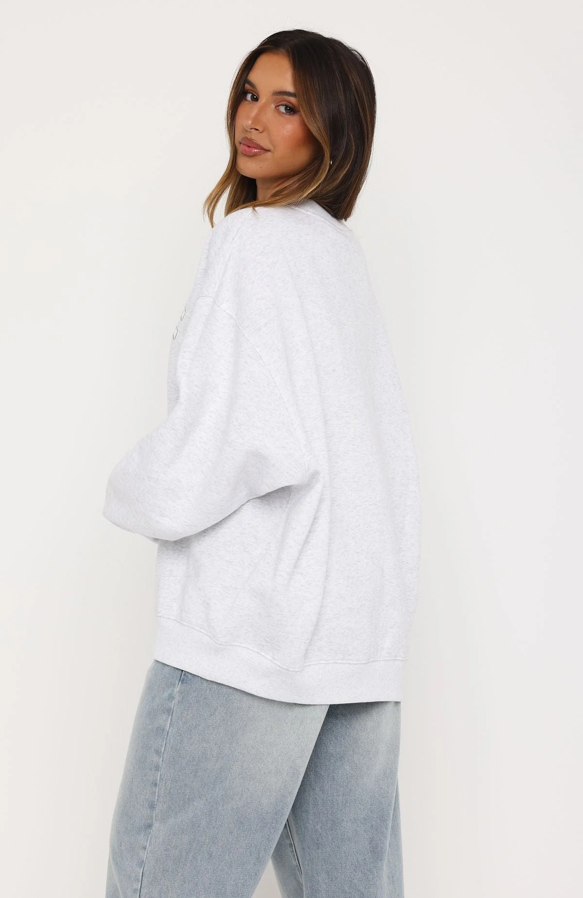 Major Upgrade Oversized Drop Shoulder Sweater Grey Marle - Image 4