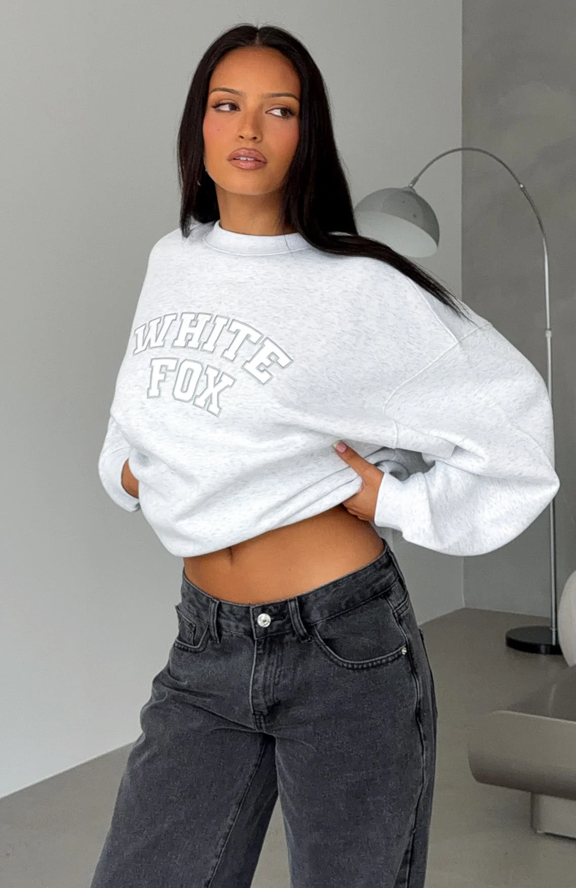Major Upgrade Oversized Drop Shoulder Sweater Grey Marle - Image 6