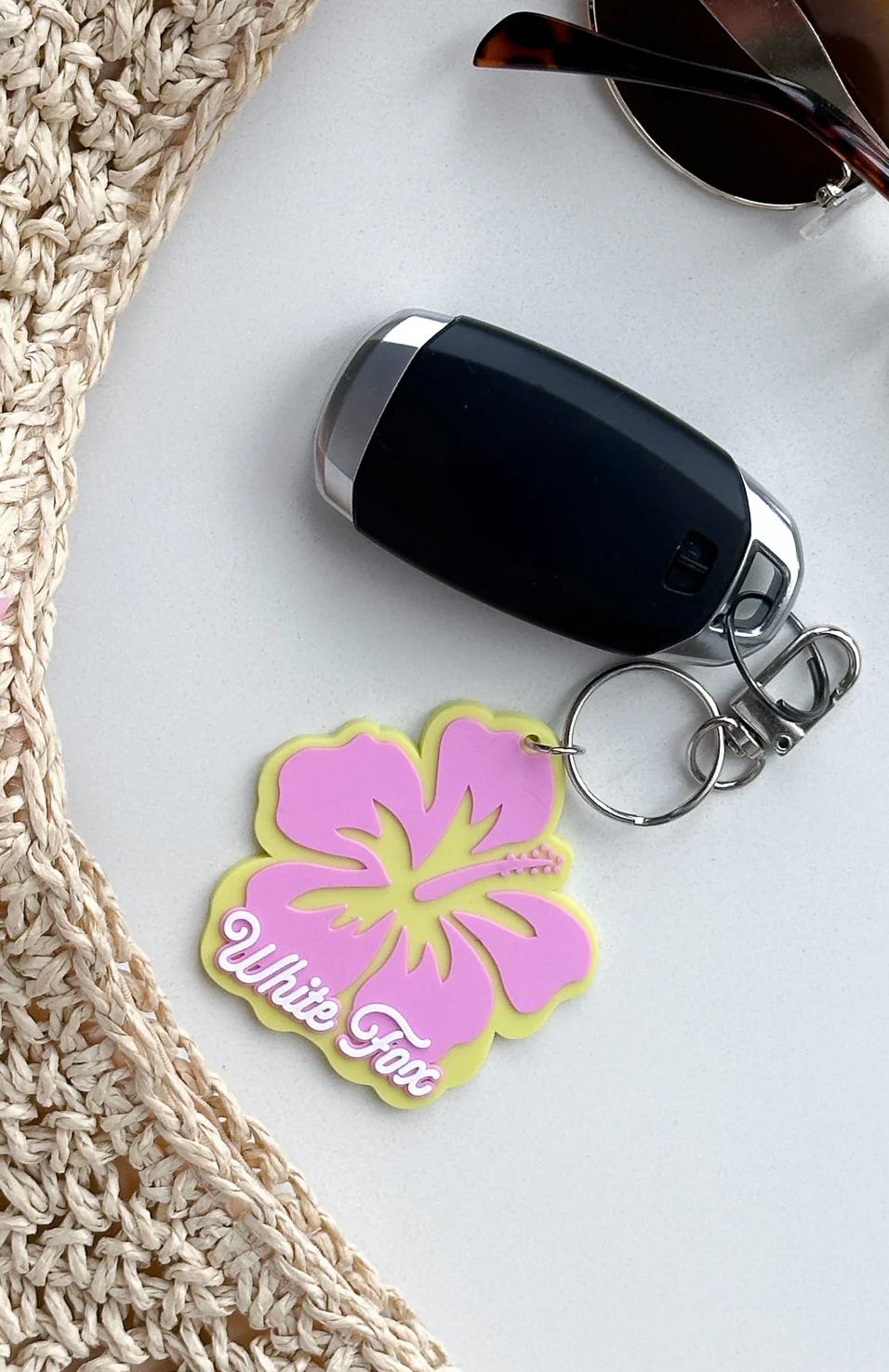 Meet Me On Vacation Keychain Yellow/Pink - Image 3