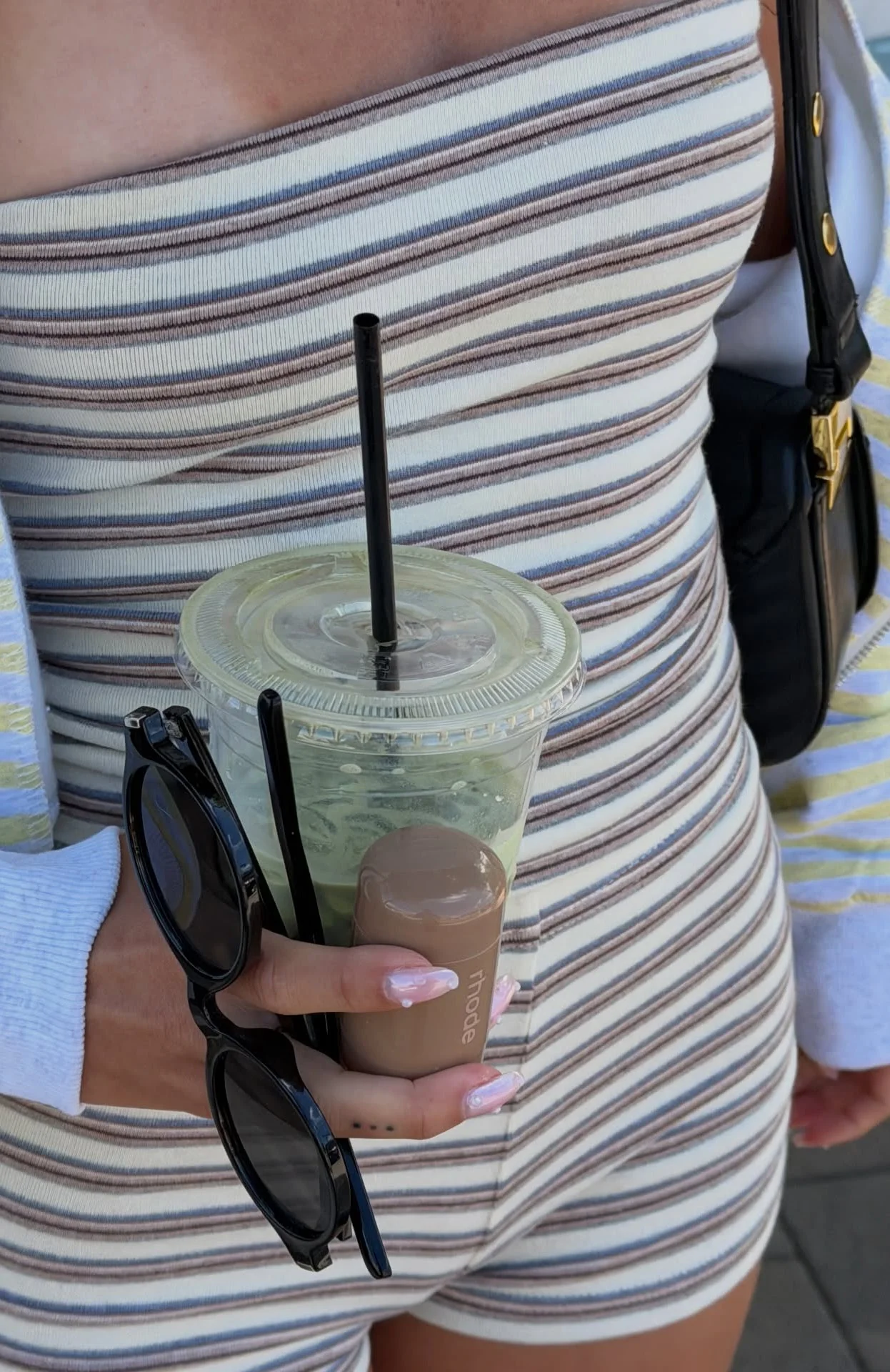 Never A Good Time Strapless Top Cream Stripe - Image 7
