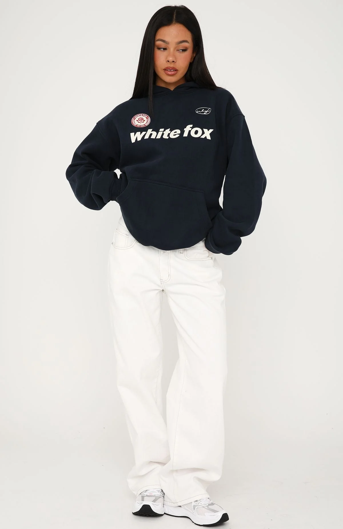 No Matter What Happens Oversized Hoodie Navy - Image 6