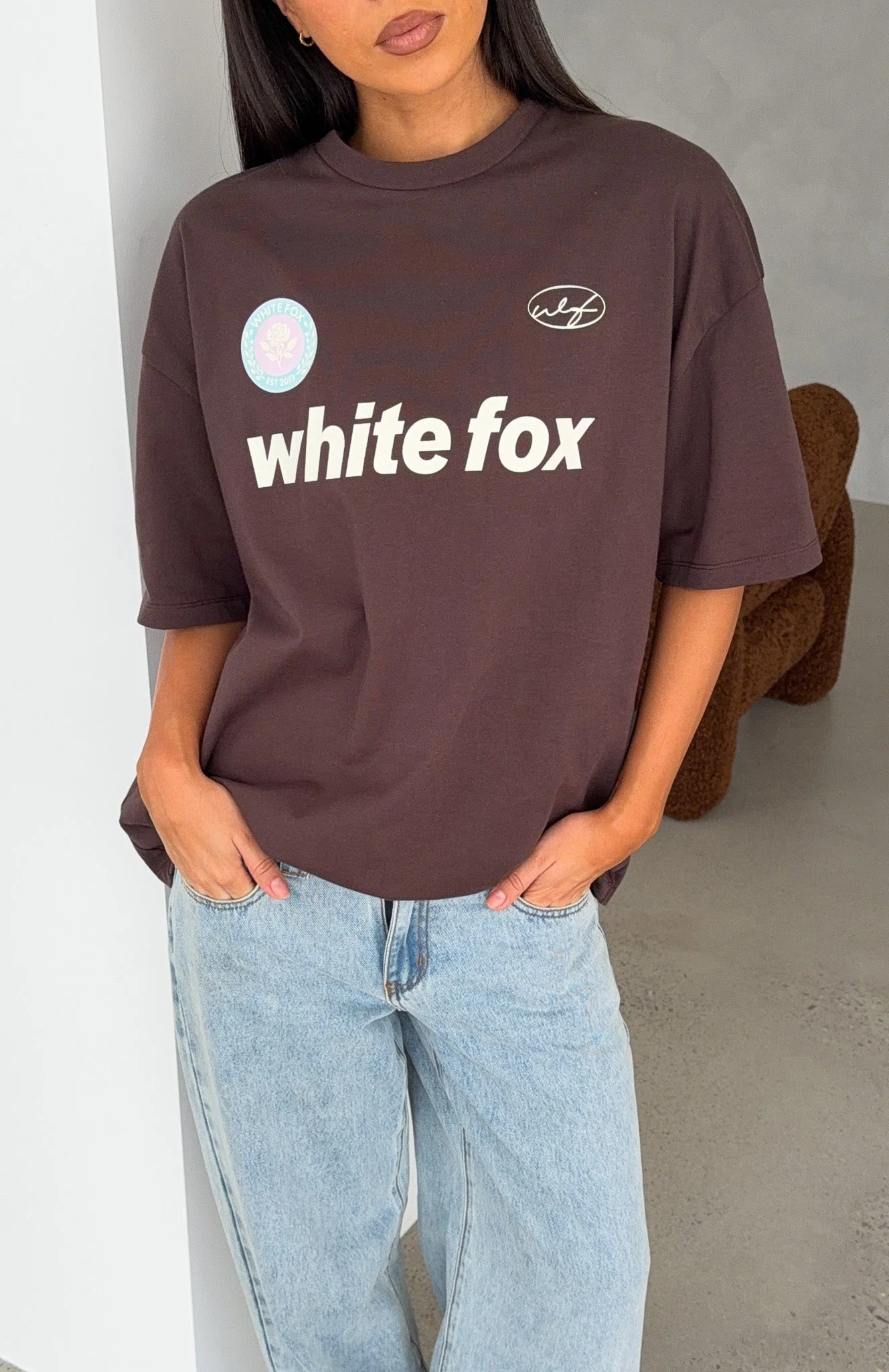 No Matter What Happens Oversized Tee Chocolate