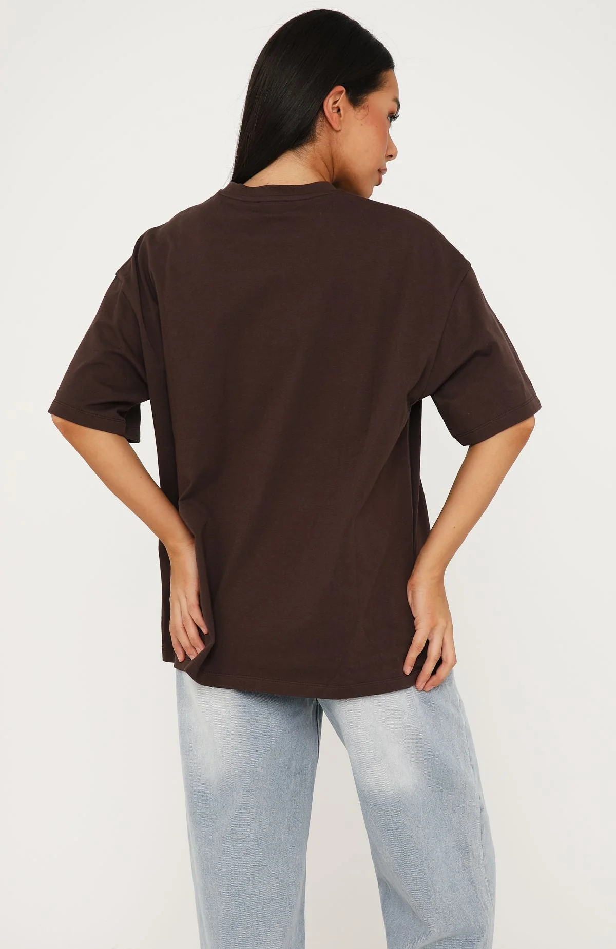 No Matter What Happens Oversized Tee Chocolate - Image 4