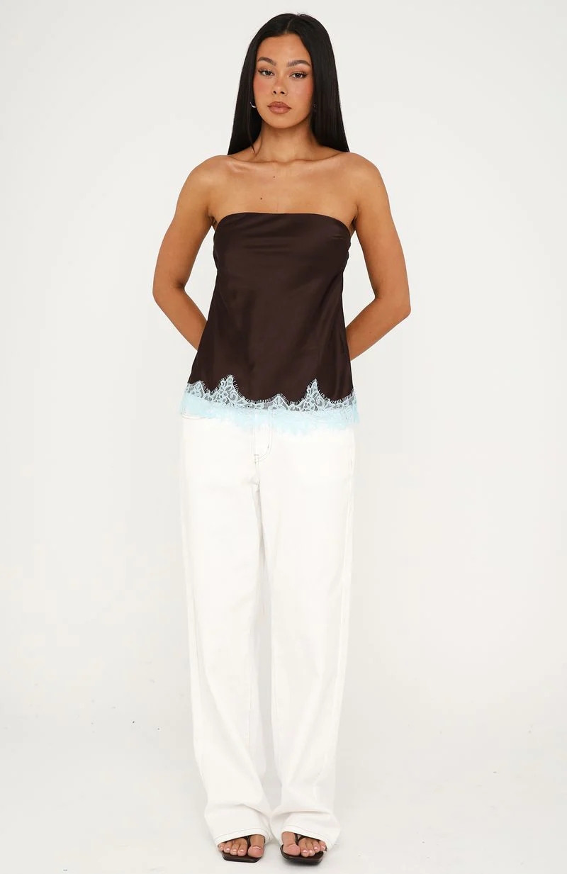 Nothing Like It Strapless Top Chocolate/Blue - Image 6