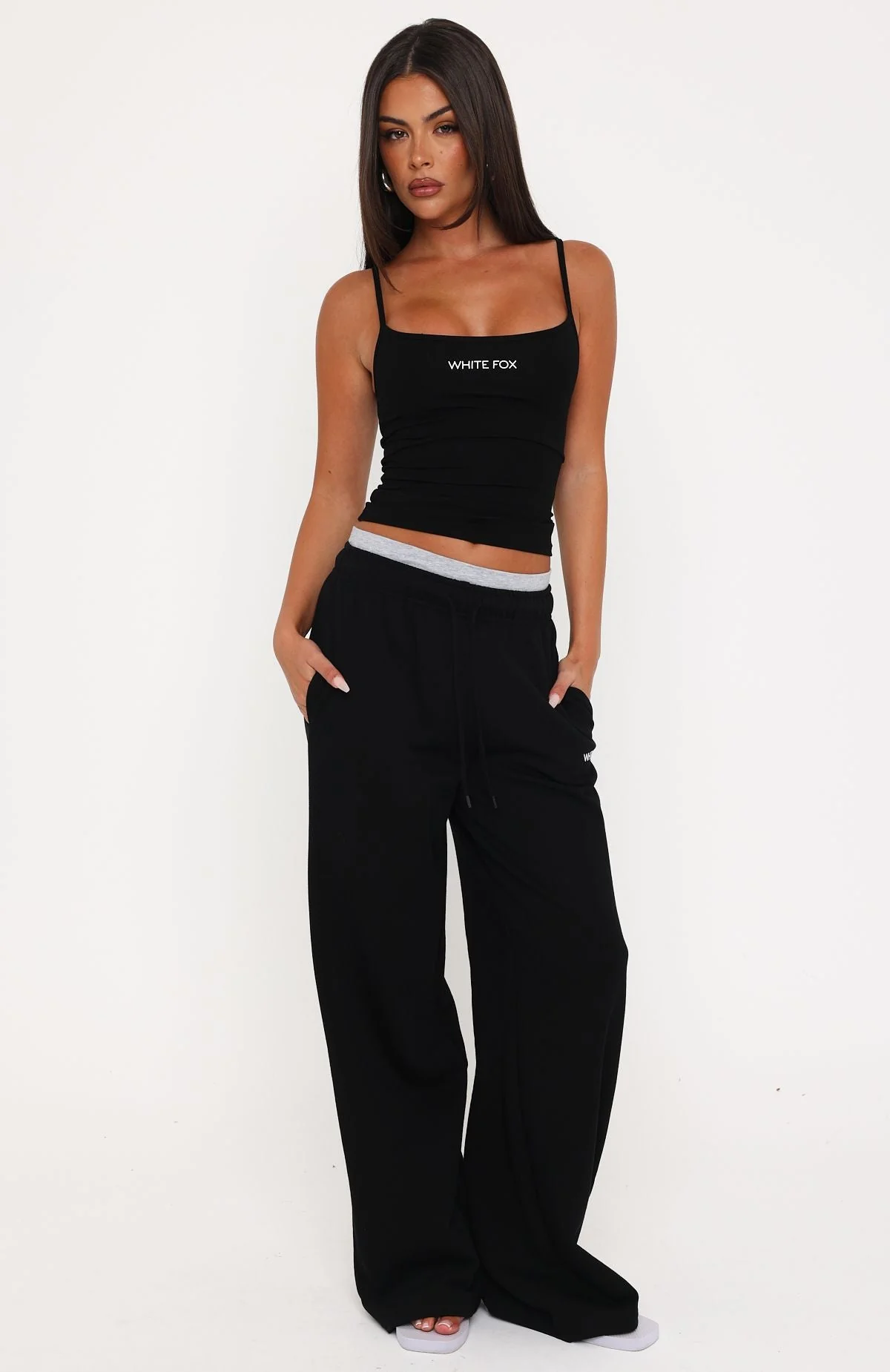 Off The Field Double Waistband Wide Leg Sweatpants Black - Image 2