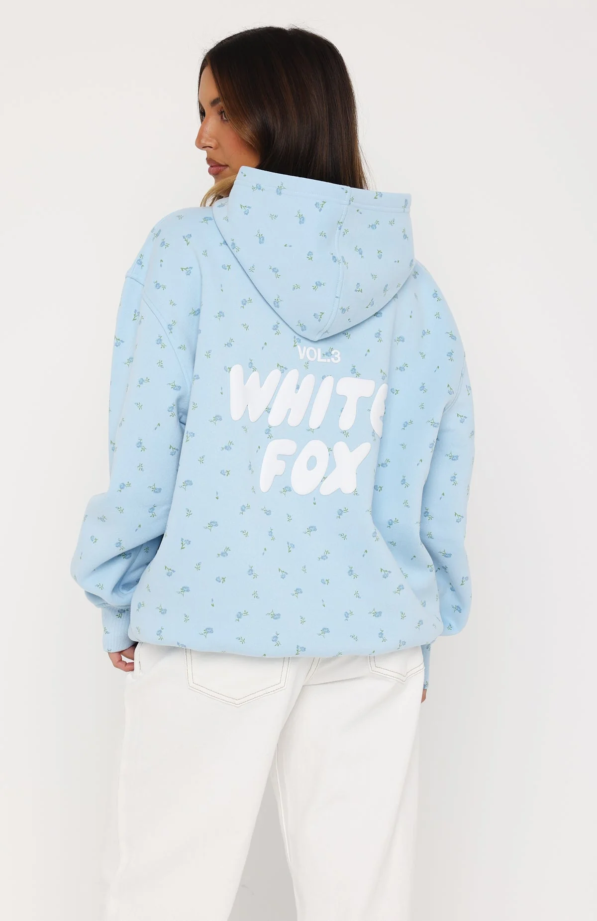 Offstage Printed Oversized Hoodie Blue Ditsy - Image 4