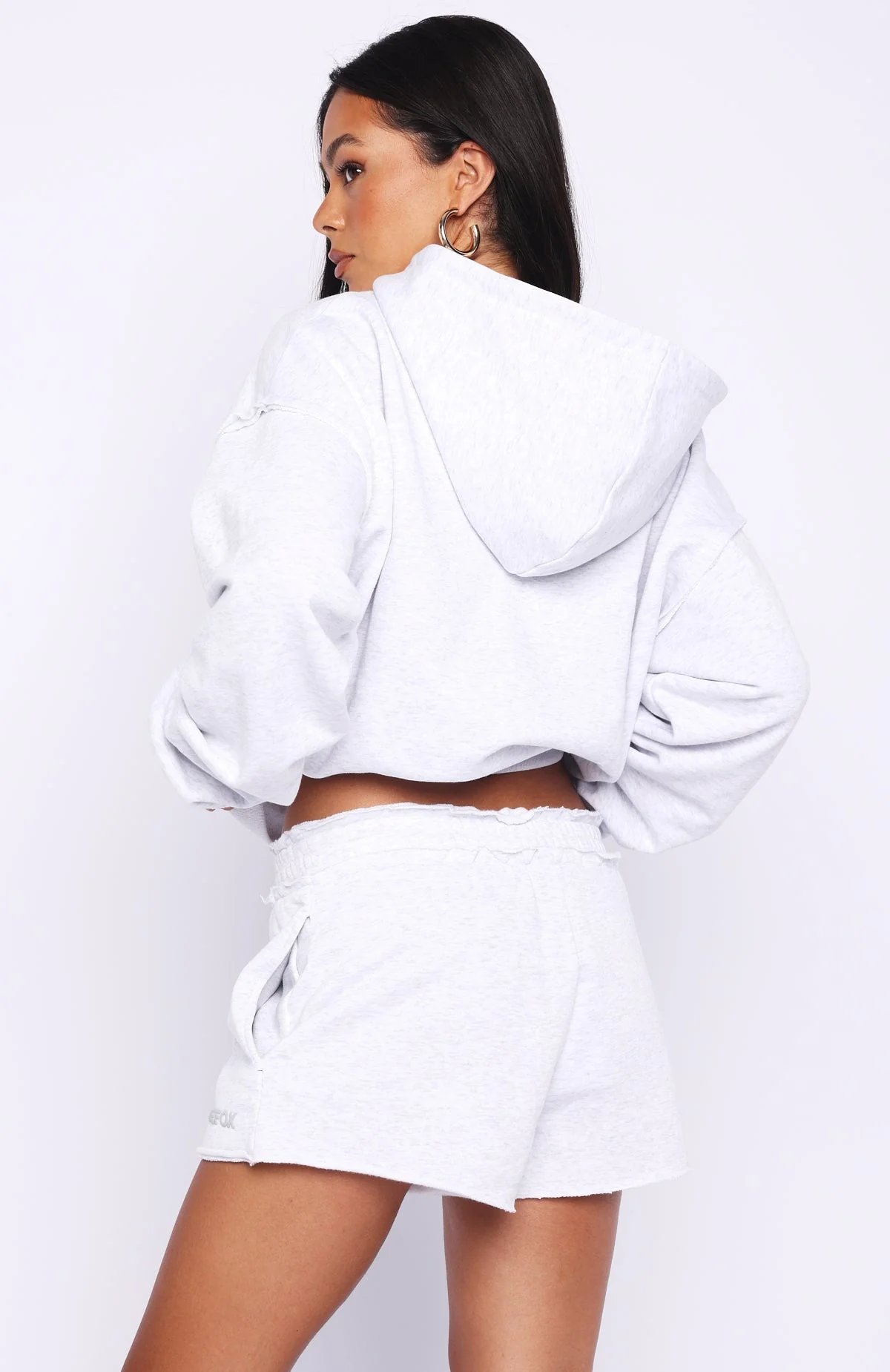 On My Own Terms Lounge Shorts Grey Marle - Image 4