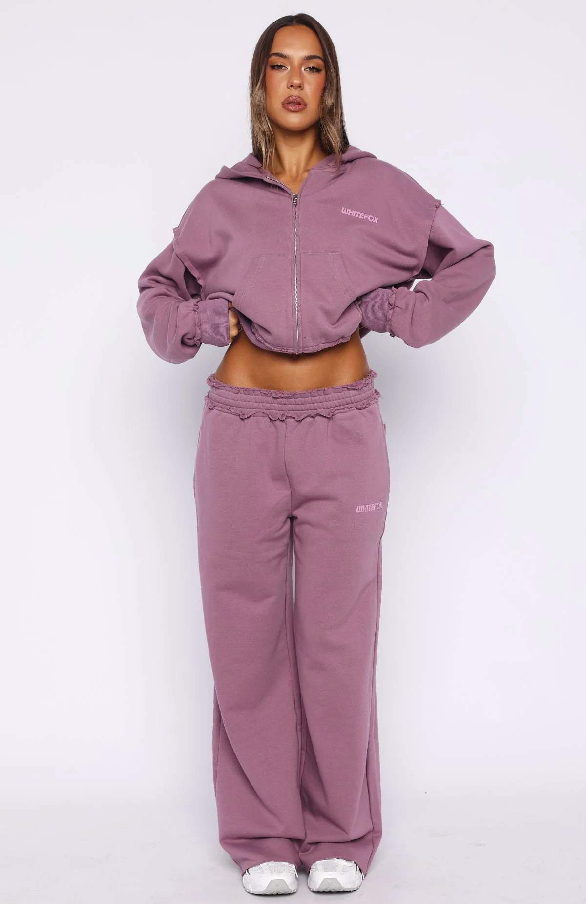 On My Own Terms Wide Leg Sweatpants Dusty Plum - Image 2