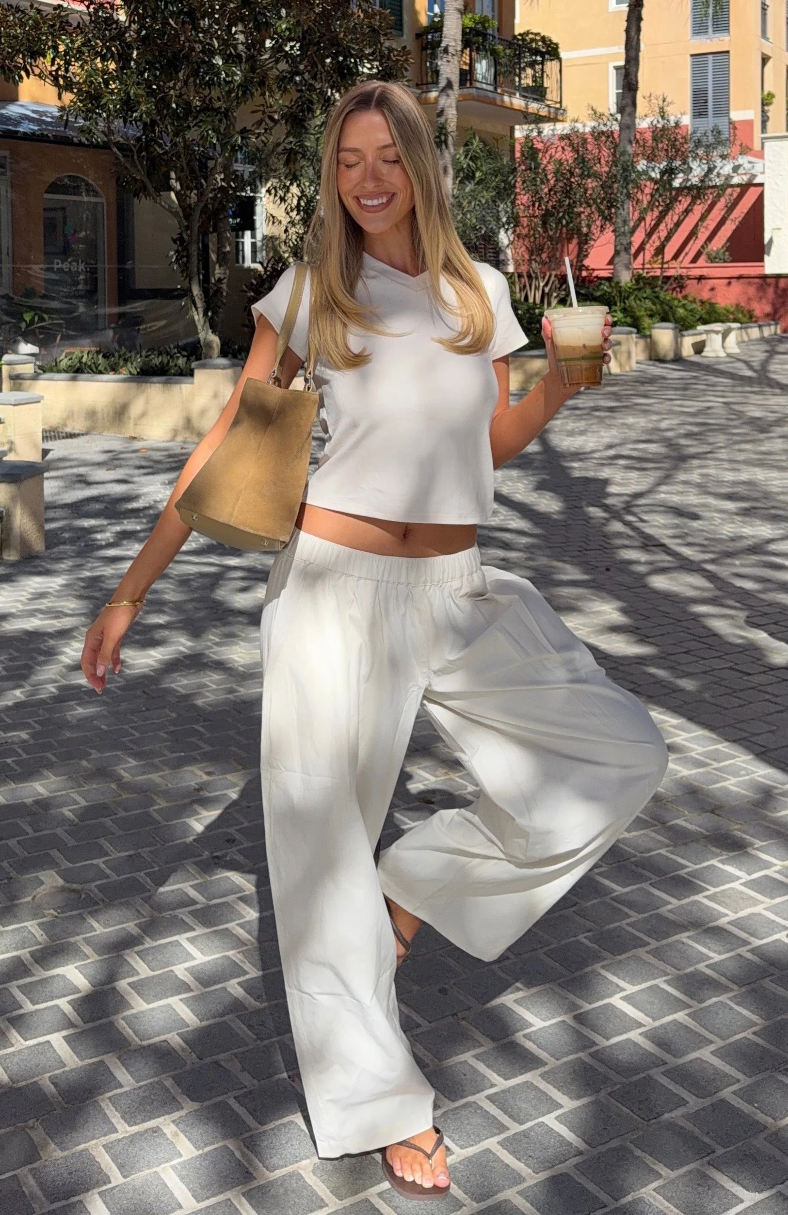 Out There Somewhere Pants White/Beige Pinstripe - Image 7