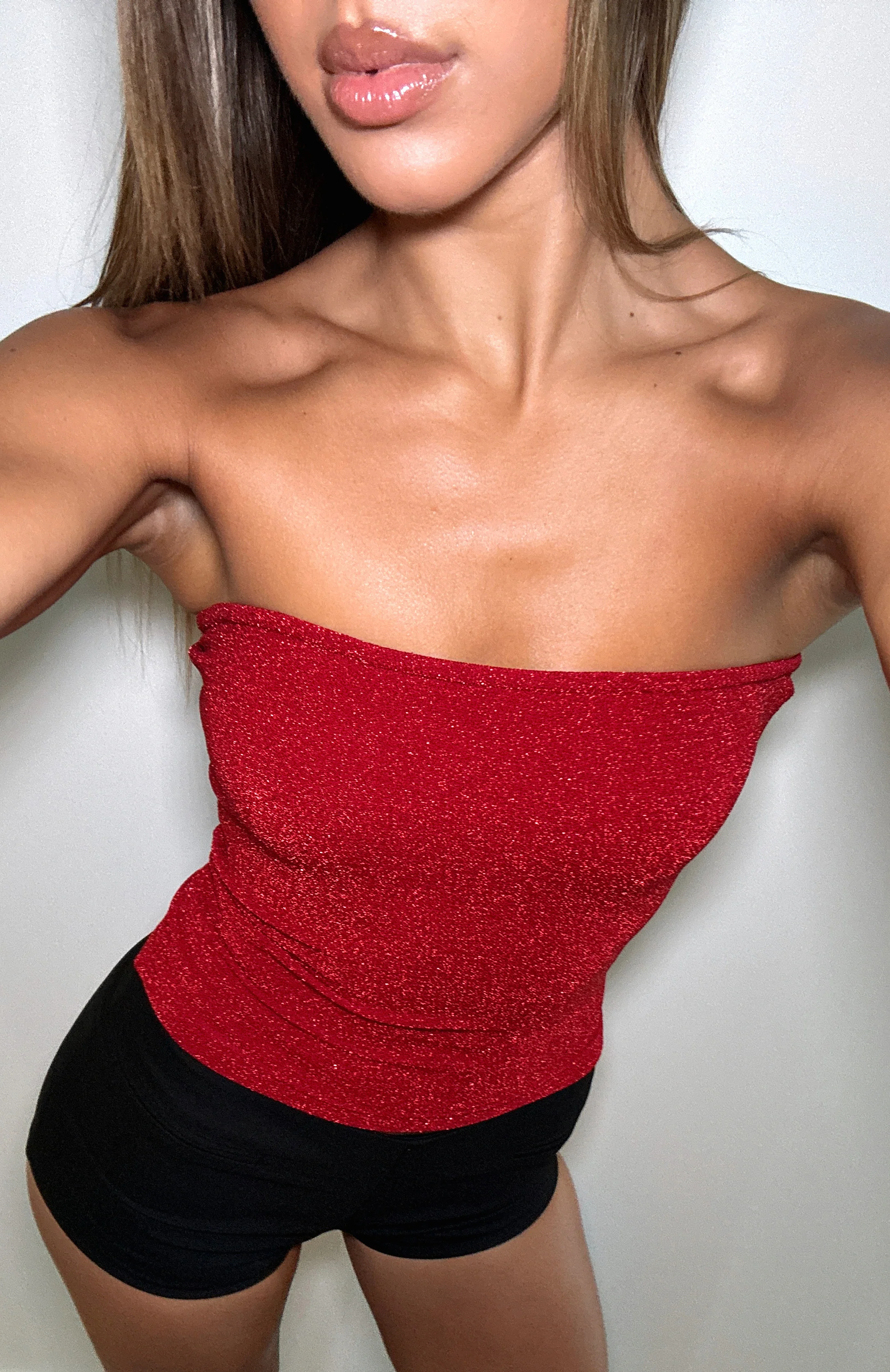 Passing By You Strapless Top Red - Image 6