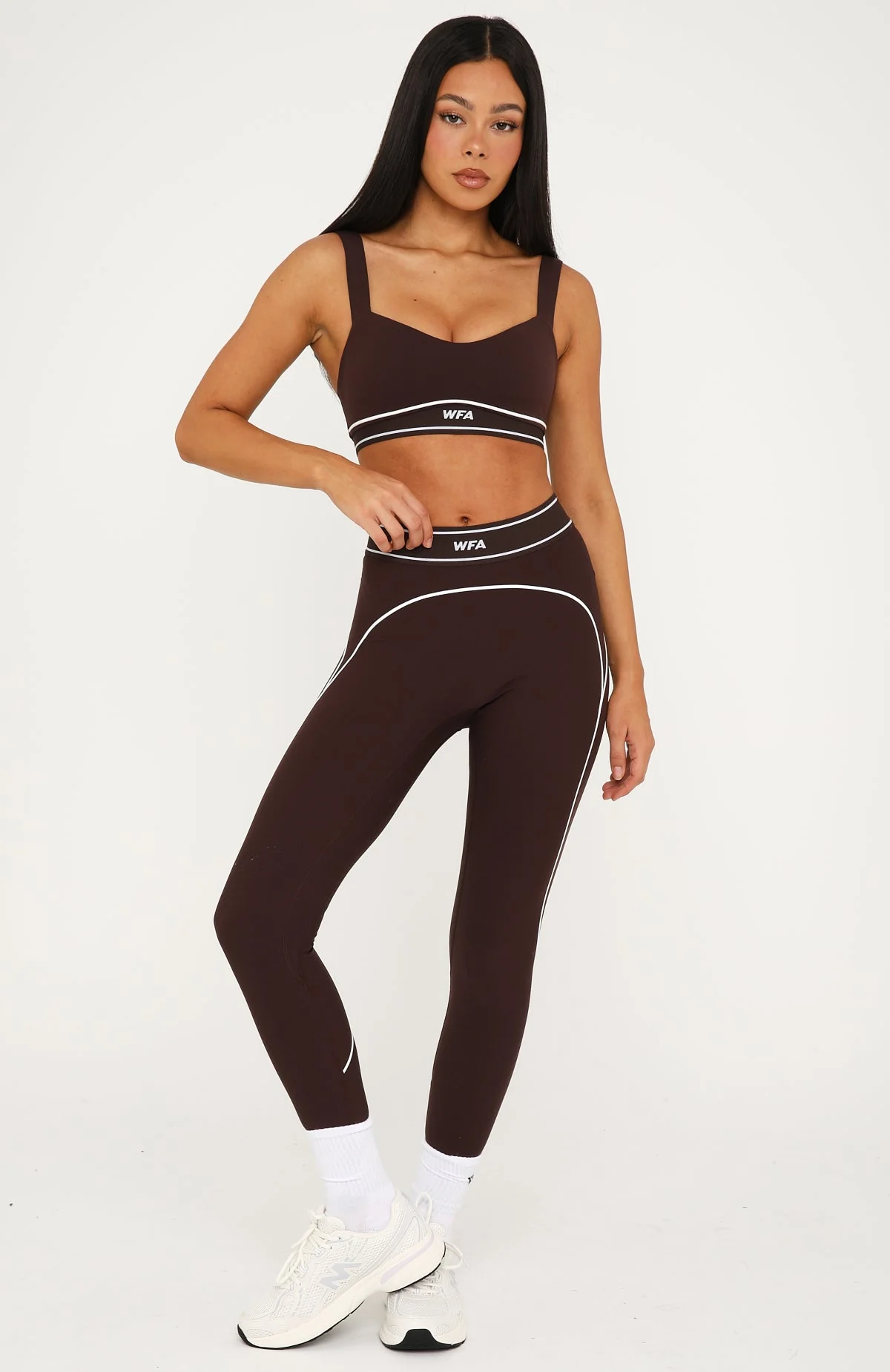 Precision Leggings Dark Chocolate/White - Image 3