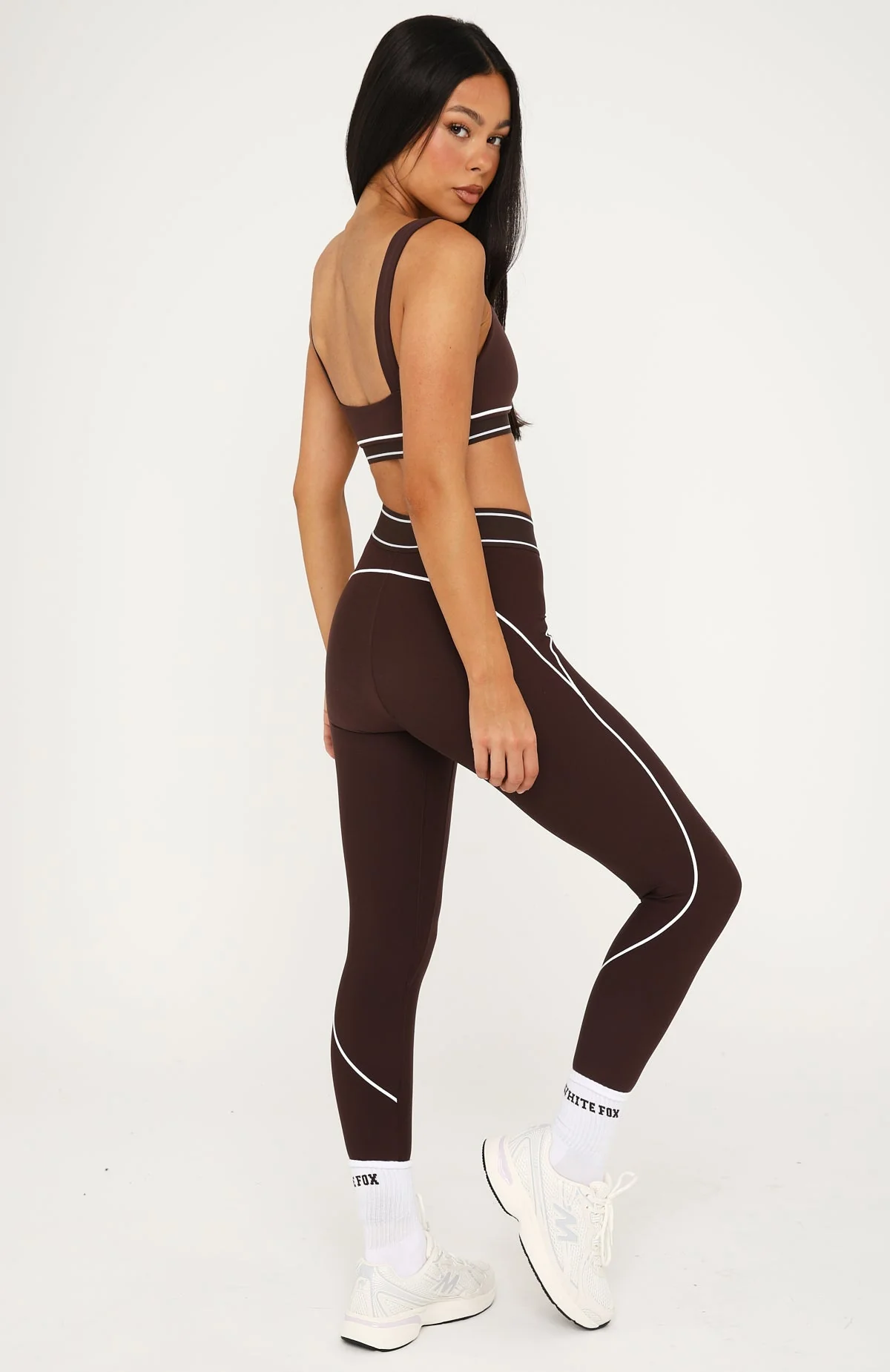 Precision Leggings Dark Chocolate/White - Image 4