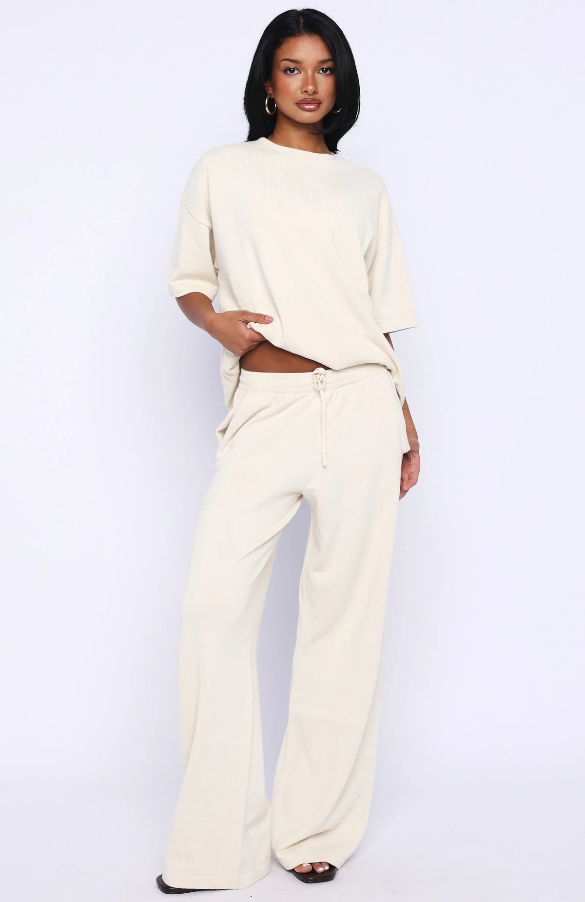Rare Catch Knit Pants Cream - Image 2