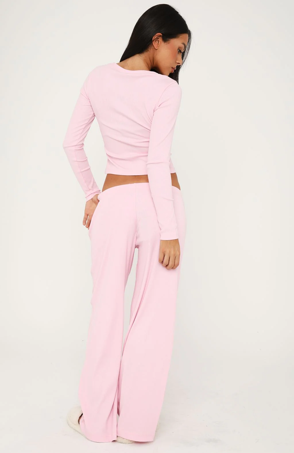 Secret Confessions Ribbed Pyjama Pants Pink - Image 4