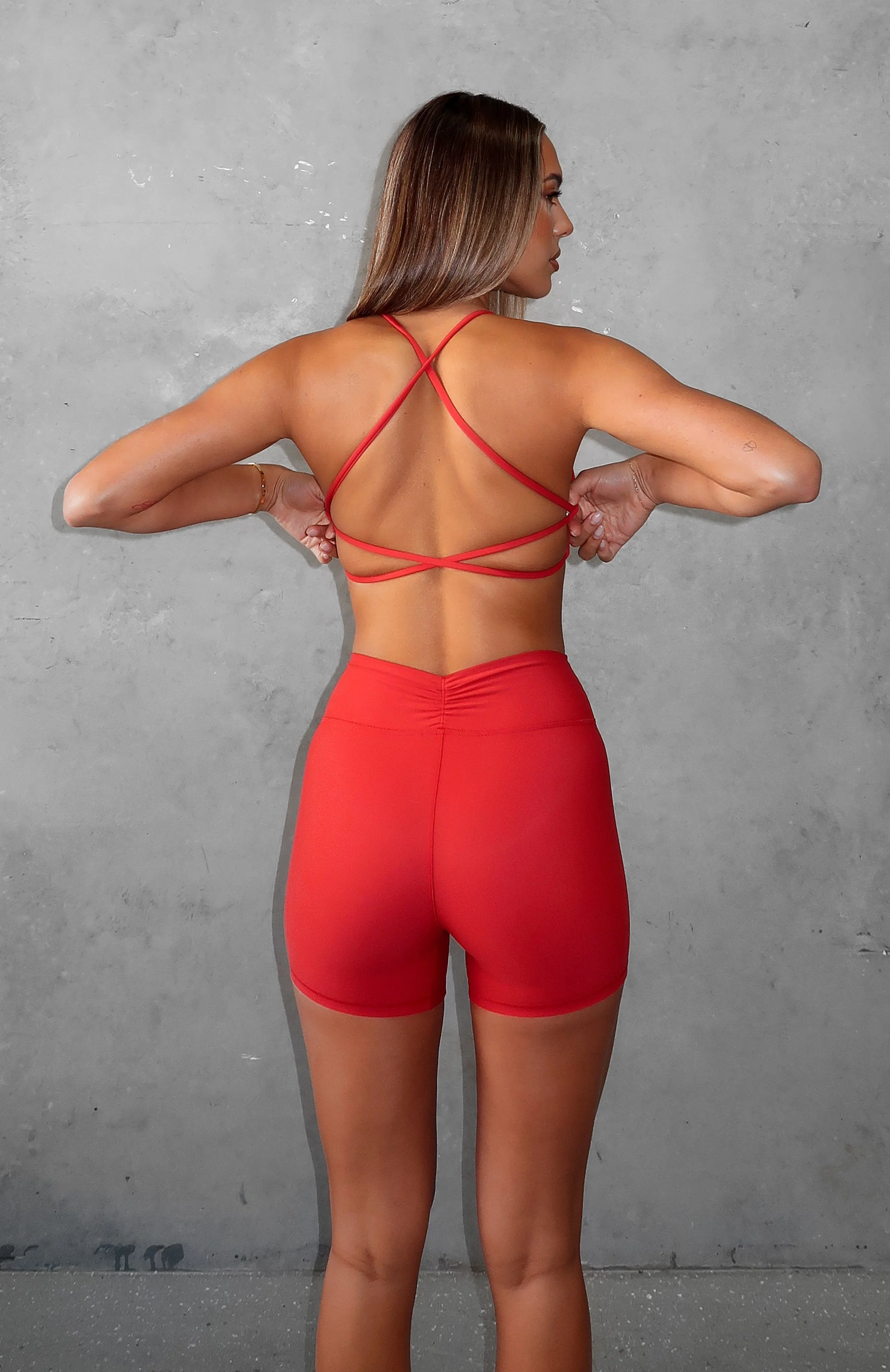 She's Healthy Sports Crop Cherry Red - Image 2
