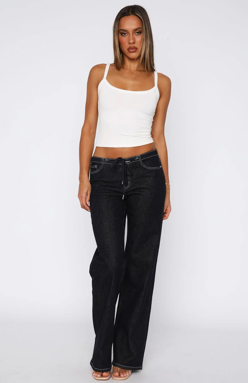 Skylar Low Rise Straight Leg Jeans Dark Indigo - Image 2