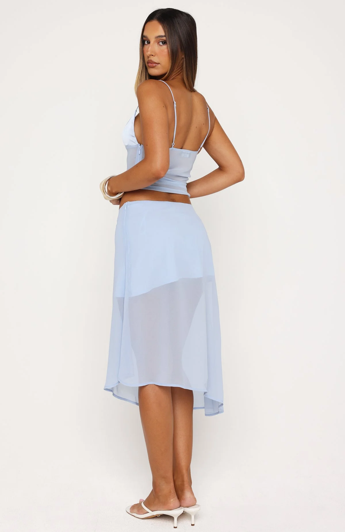 Soft Horizon Midi Skirt Dusty Blue - Image 4