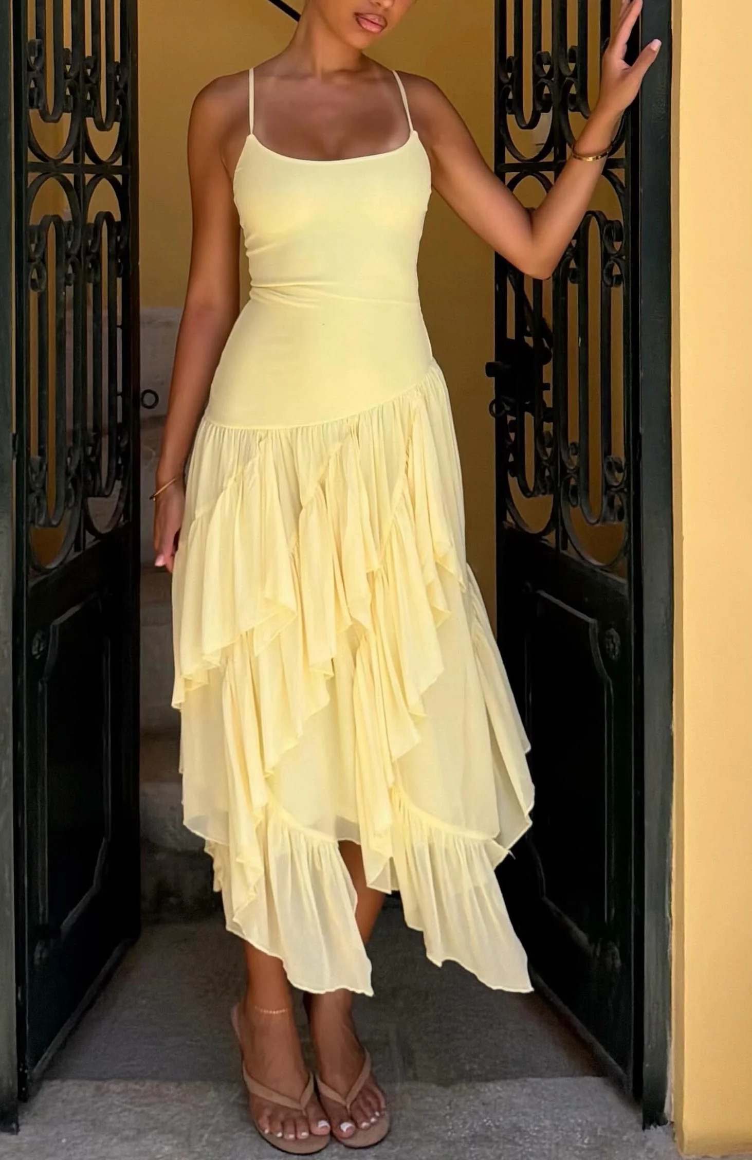 Soul Escape Midi Dress Lemon - Image 2