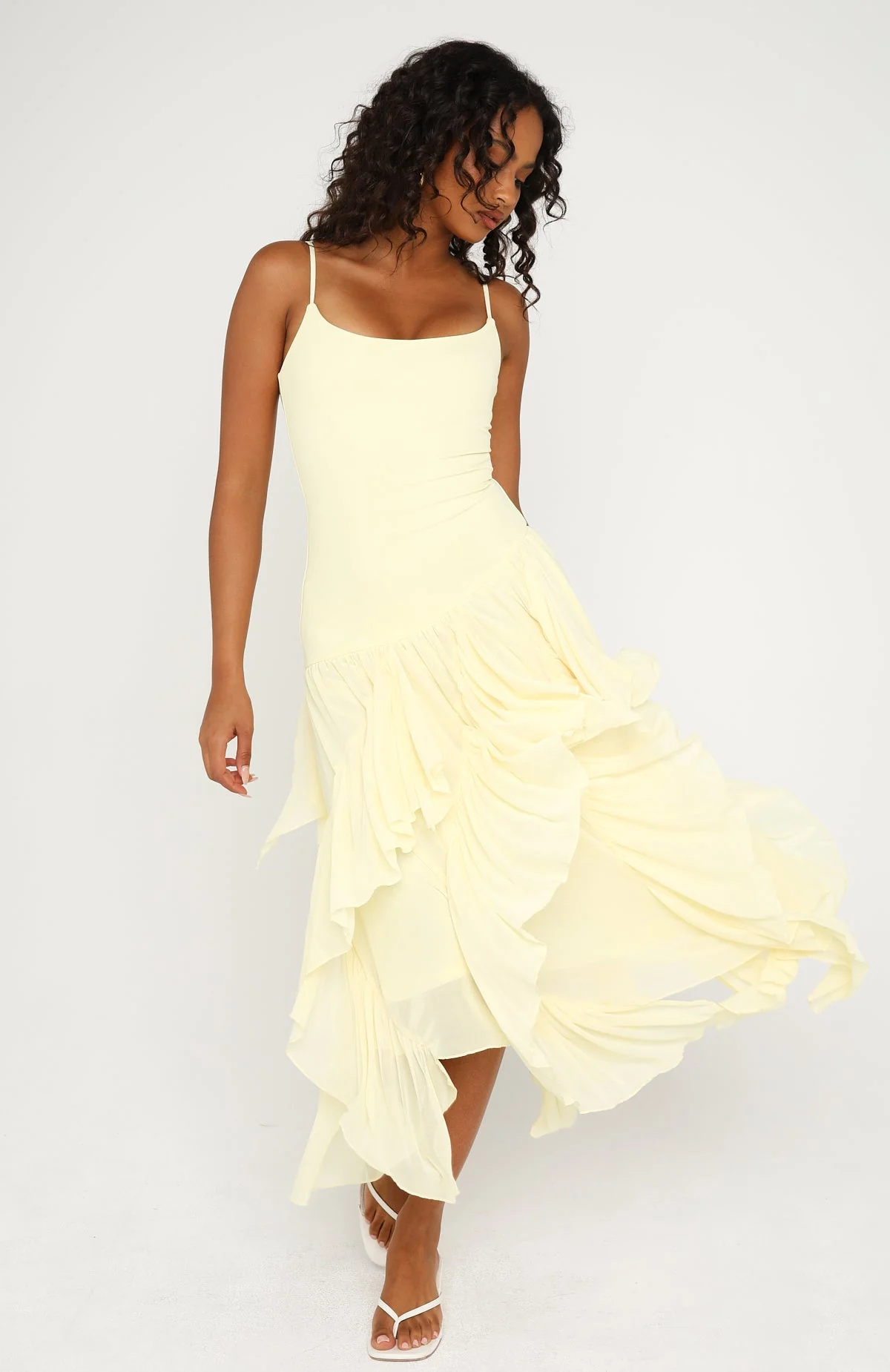 Soul Escape Midi Dress Lemon - Image 3