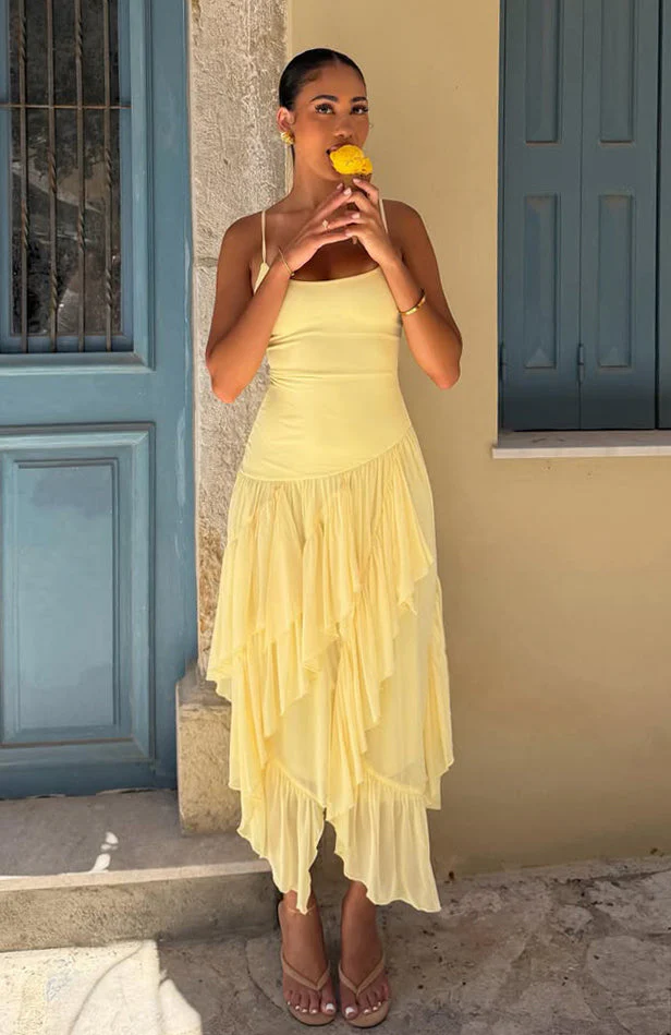 Soul Escape Midi Dress Lemon - Image 7