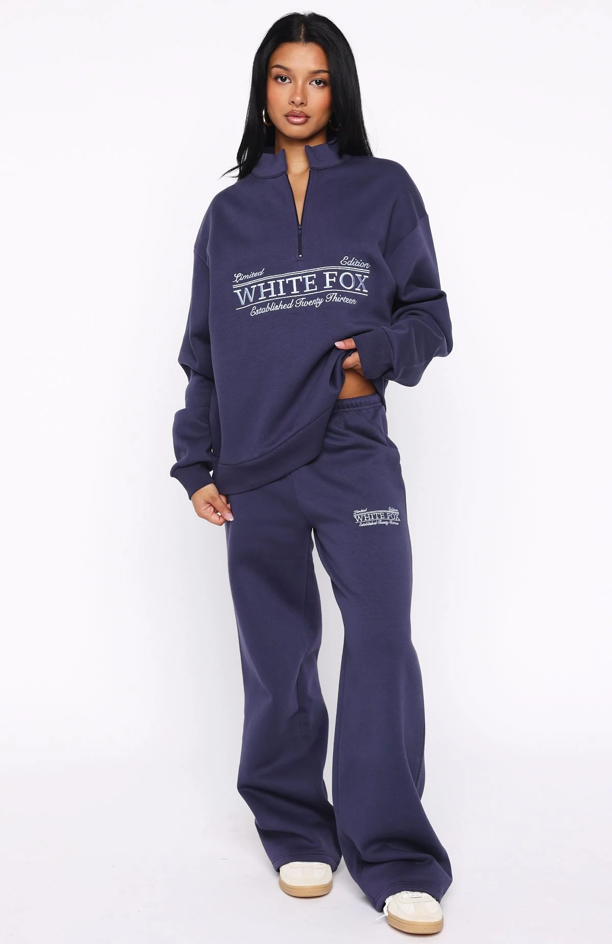 Standing My Ground Wide Leg Sweatpants Navy - Image 2