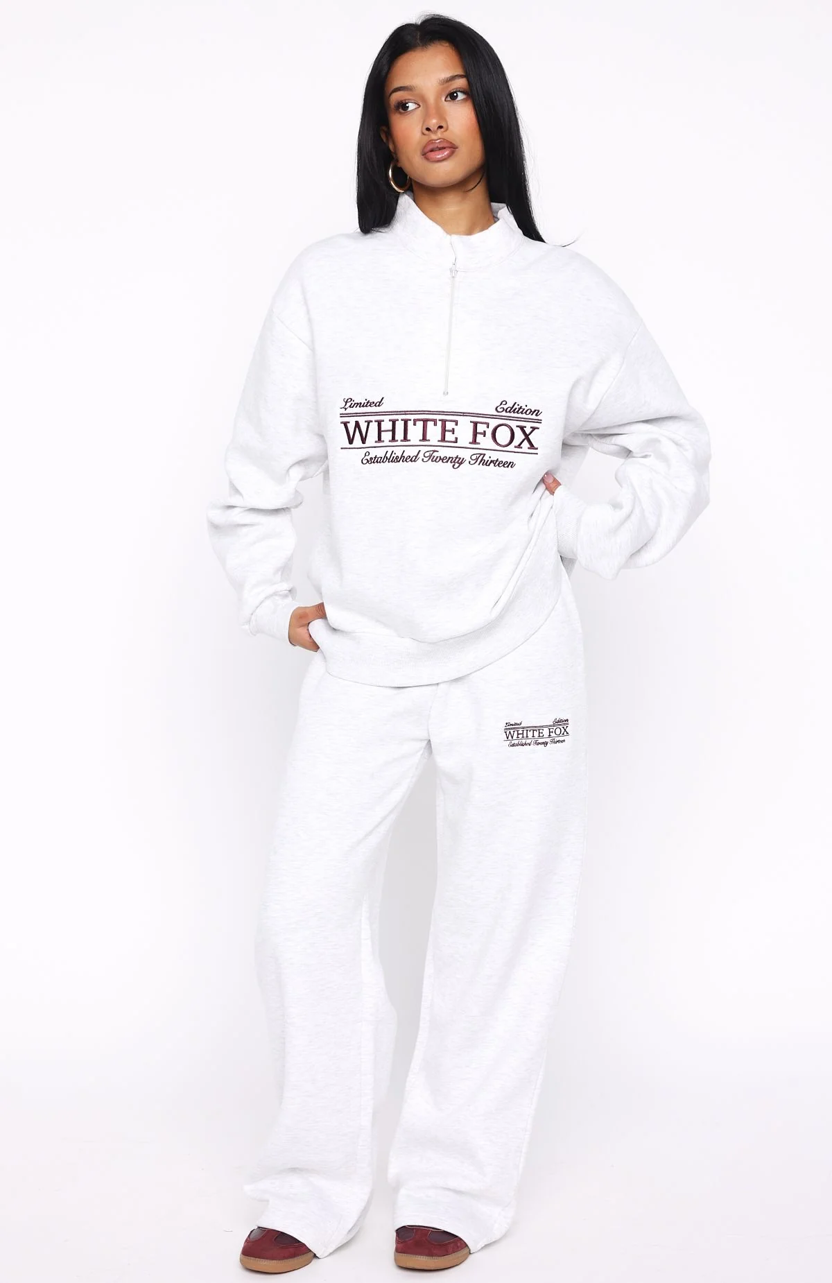 Standing My Ground Zip Front Sweater Grey Marle - Image 5