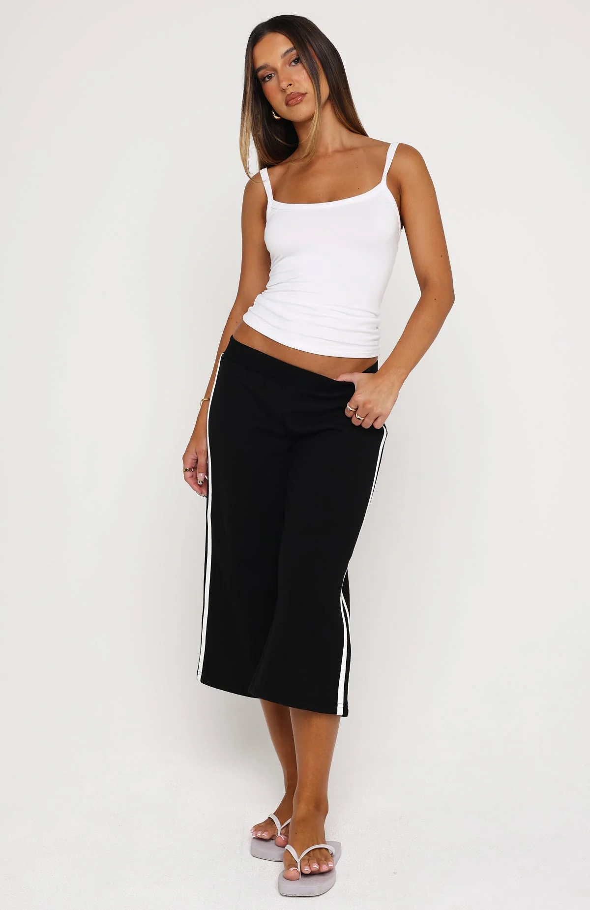Stuck In A Daze Capri Track Pants Black - Image 3