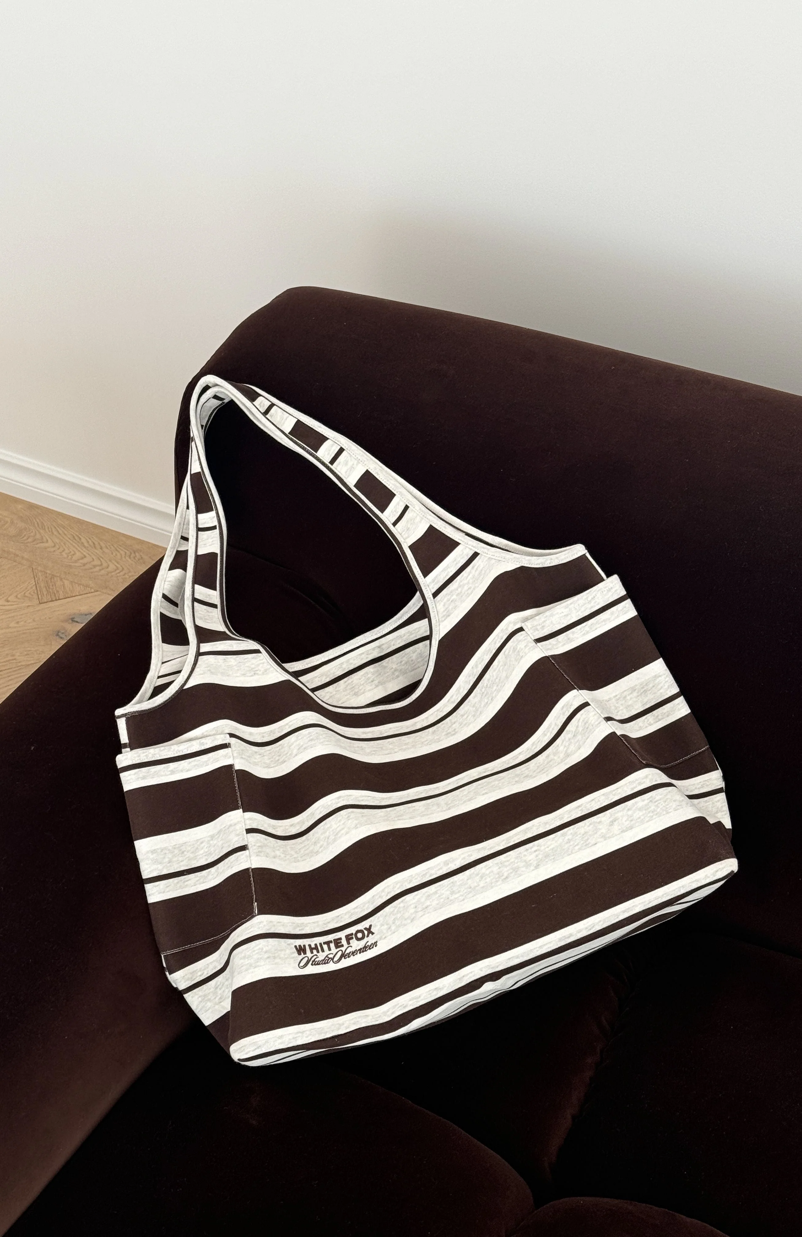 Studio 17 Jules Shoulder Bag Grey Marle Stripe - Image 6