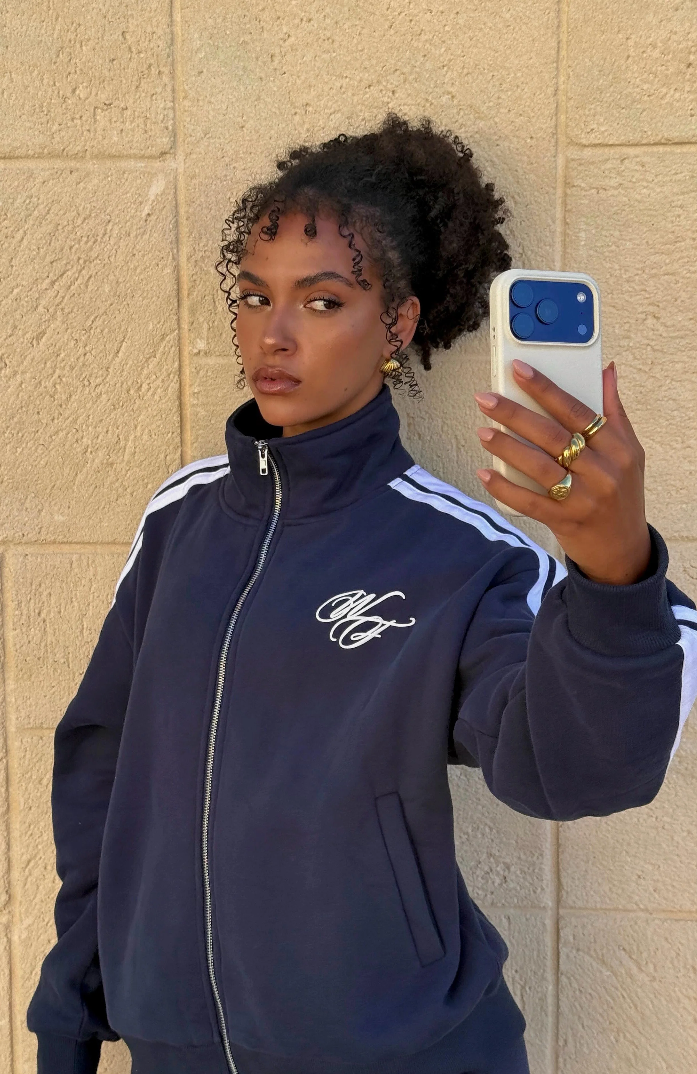 Studio 17 Odessa Oversized Zip Jacket Navy - Image 2