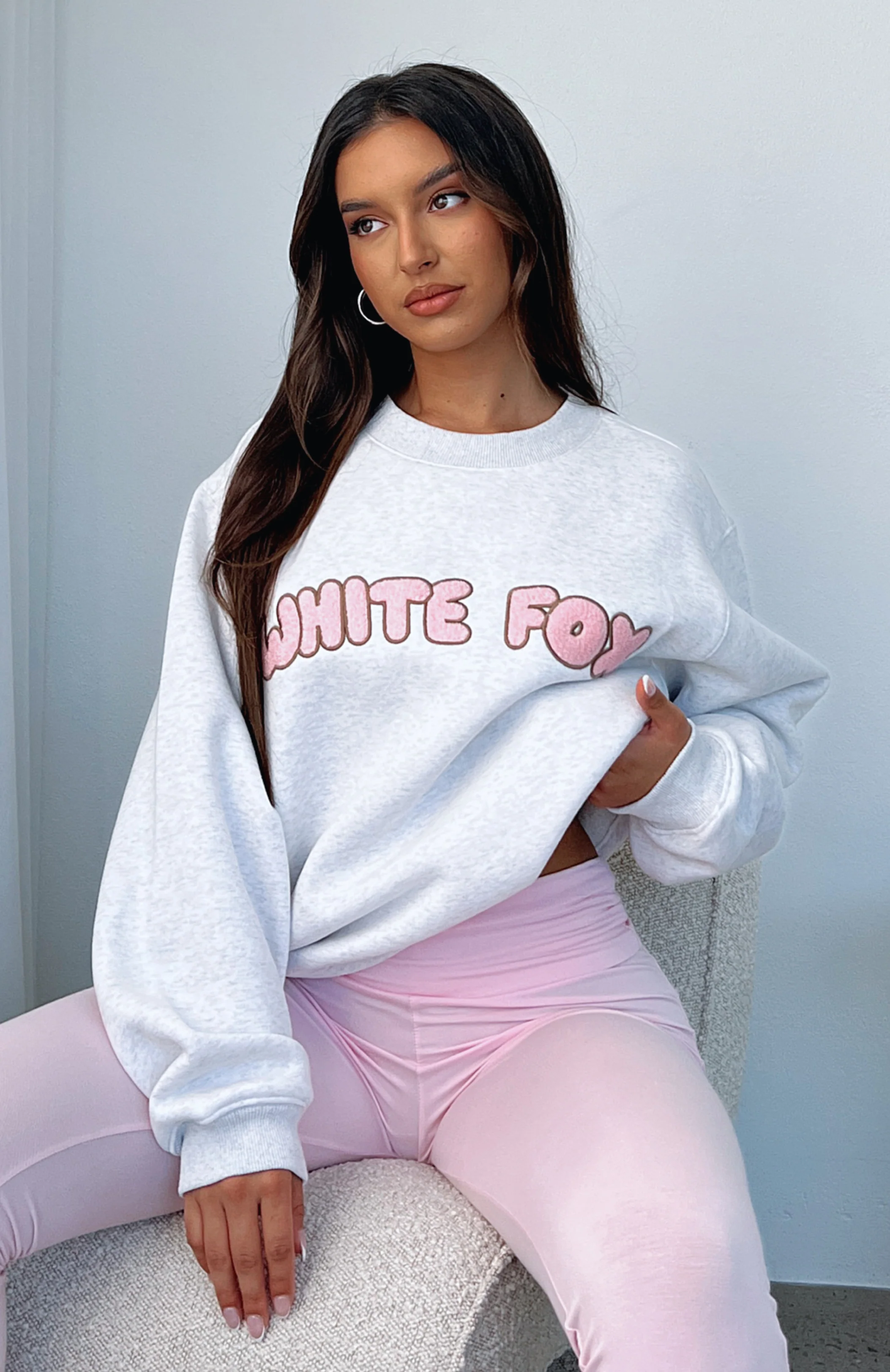Sweet Treat Oversized Sweater Grey Marle - Image 5