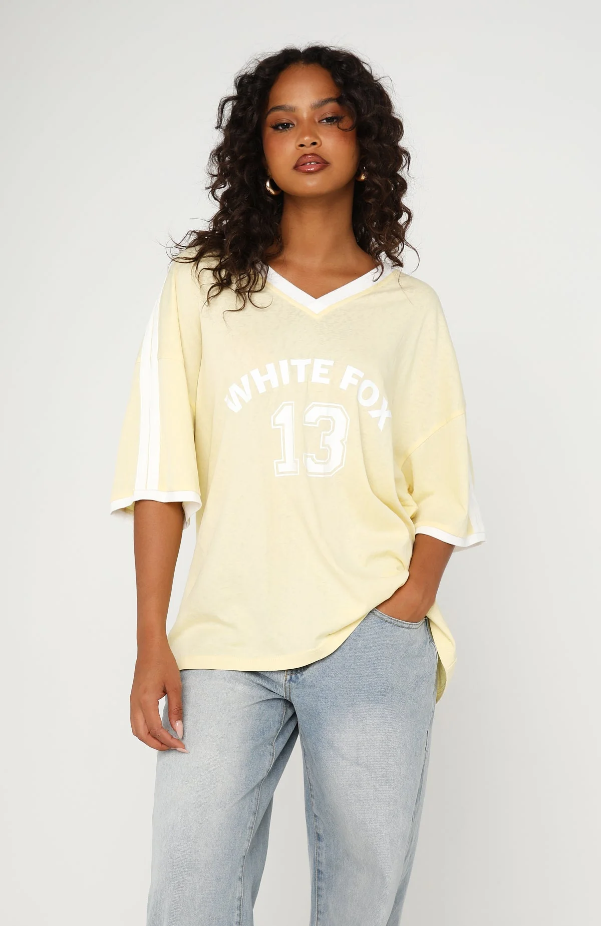 Sweet Vibe Oversized Sports Tee Lemon - Image 2