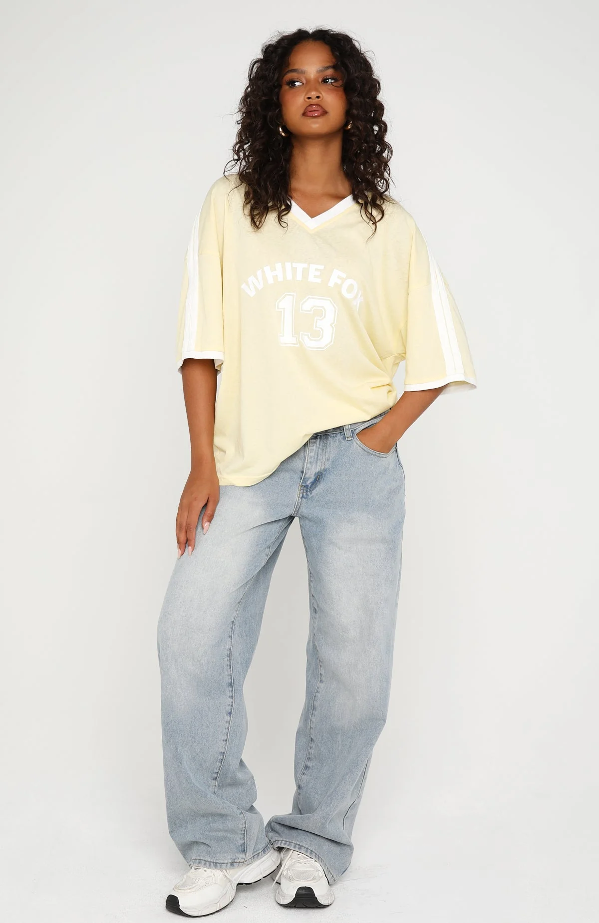 Sweet Vibe Oversized Sports Tee Lemon - Image 5