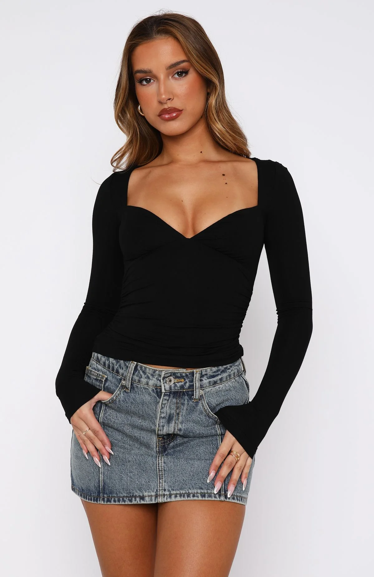 Sweeter Than You Long Sleeve Top Black - Image 2