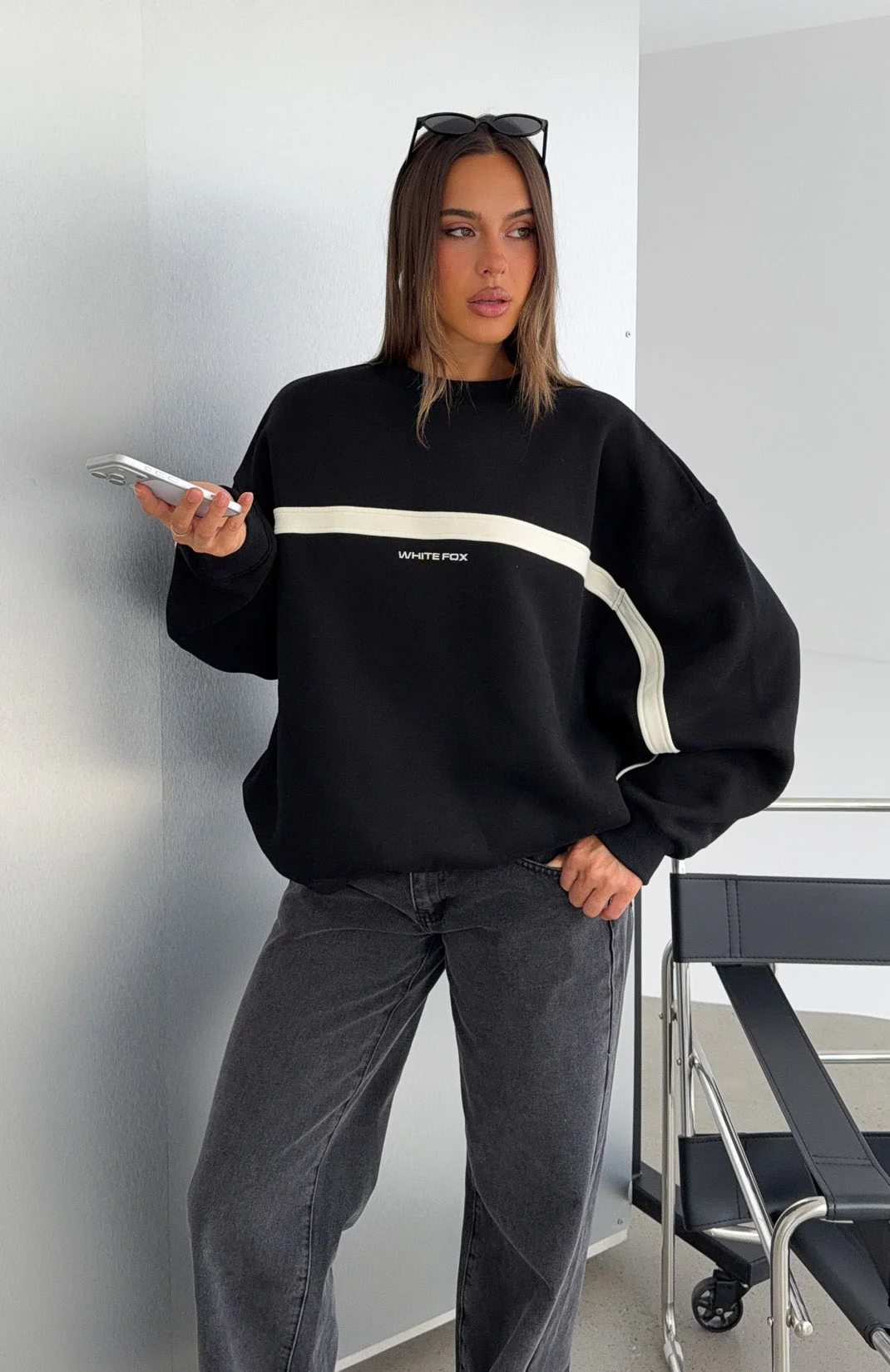 Take Another Chance Oversized Drop Shoulder Sweater Black