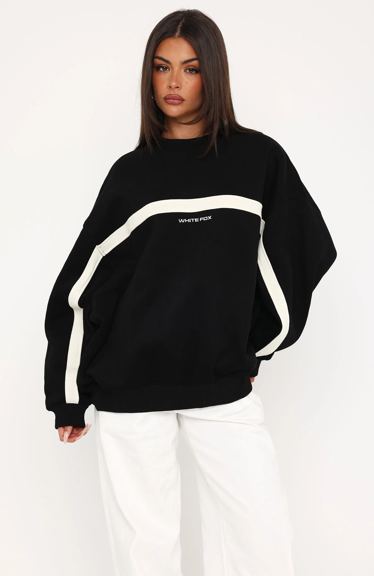 Take Another Chance Oversized Drop Shoulder Sweater Black - Image 2