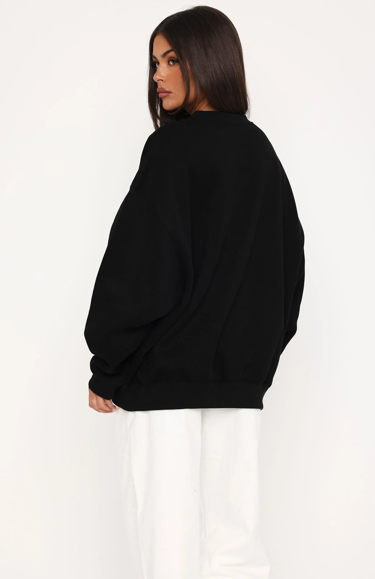 Take Another Chance Oversized Drop Shoulder Sweater Black - Image 4