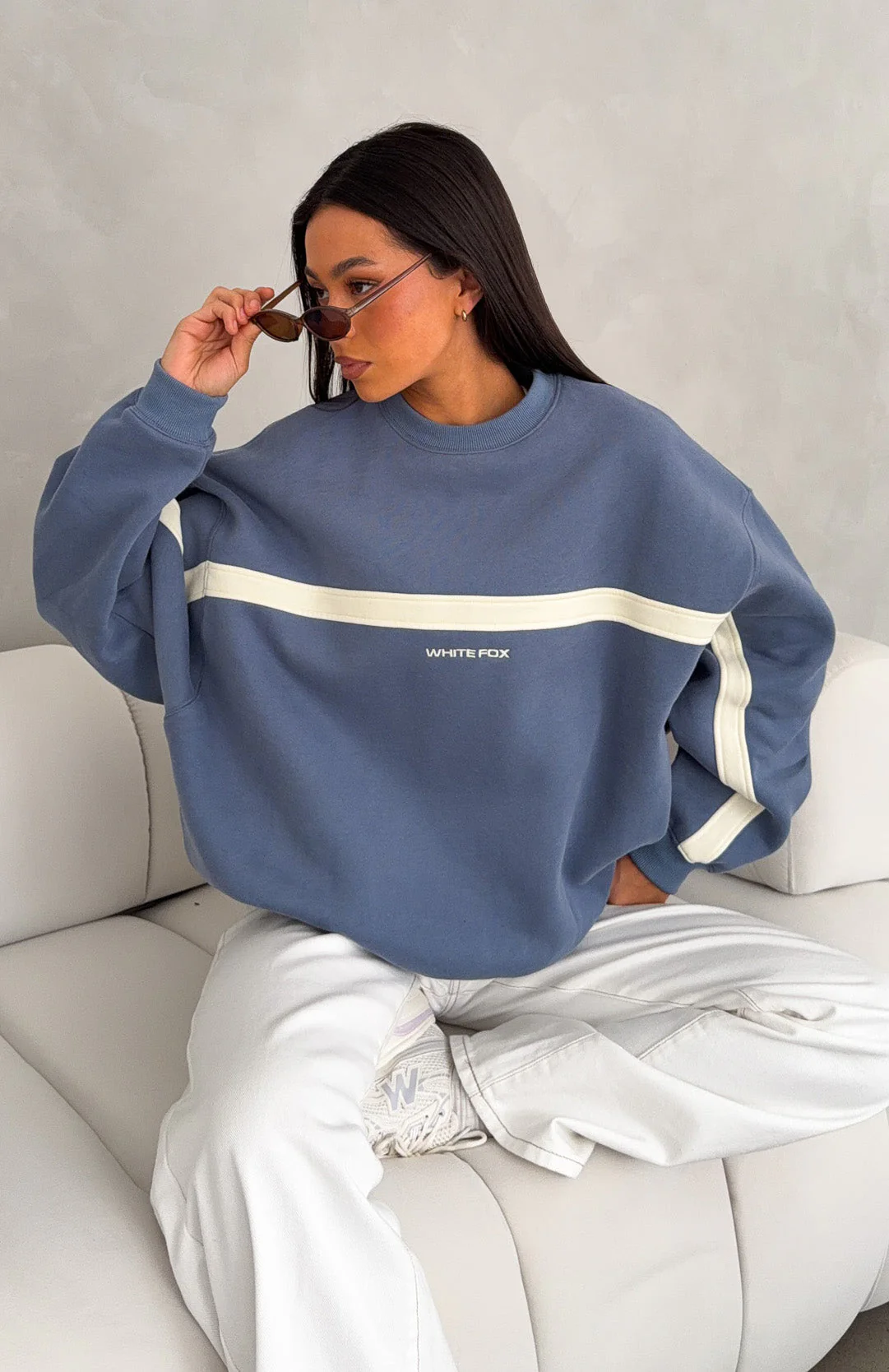 Take Another Chance Oversized Drop Shoulder Sweater Ocean - Image 2