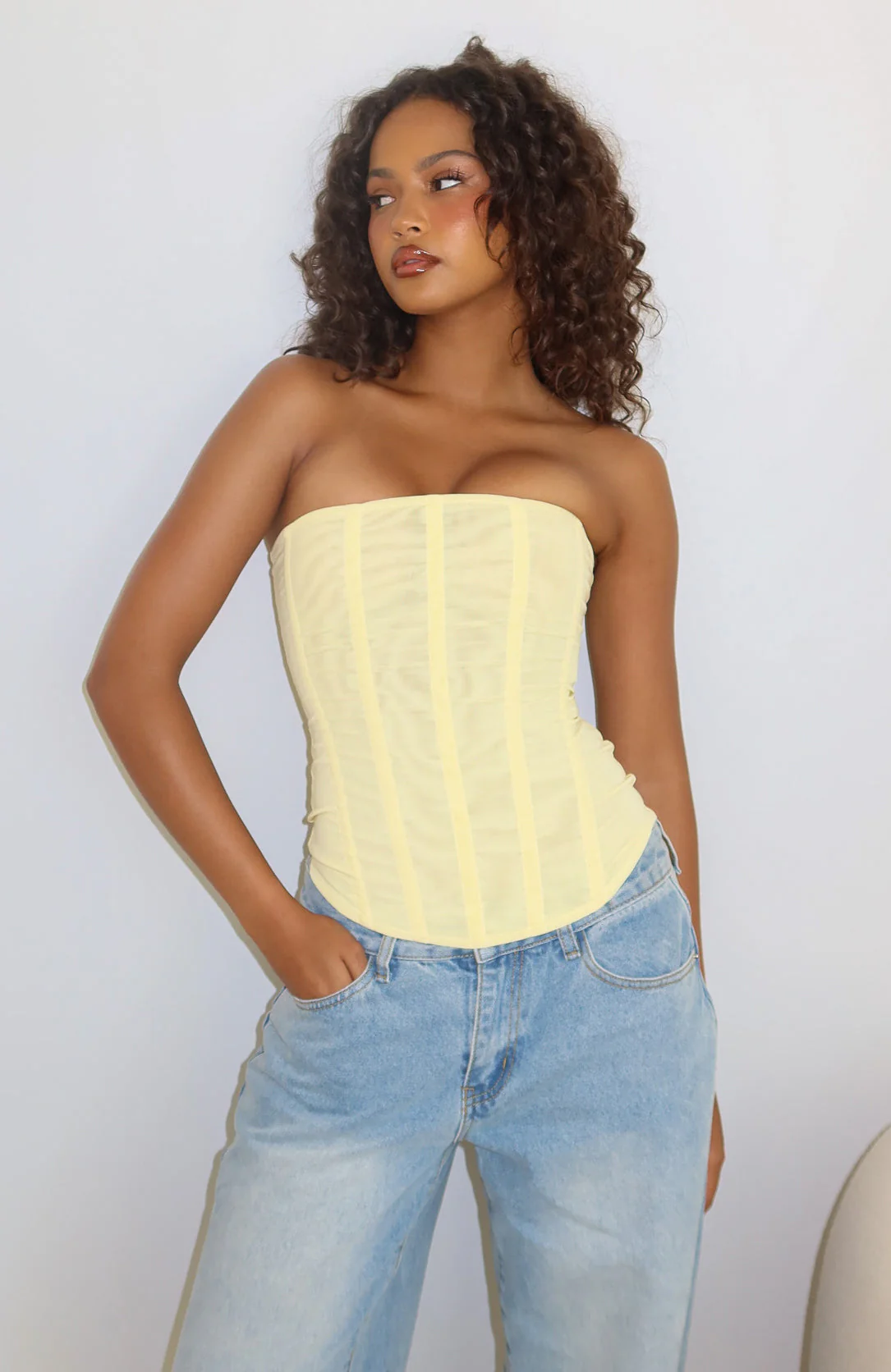 Tell Me A Secret Strapless Bustier Lemon - Image 7