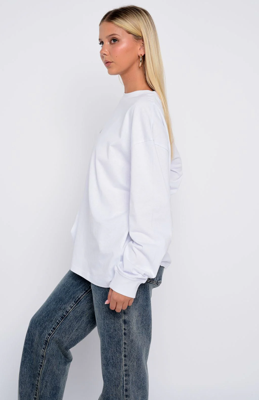 The Good Life Back Long Sleeve Tee White - Image 3