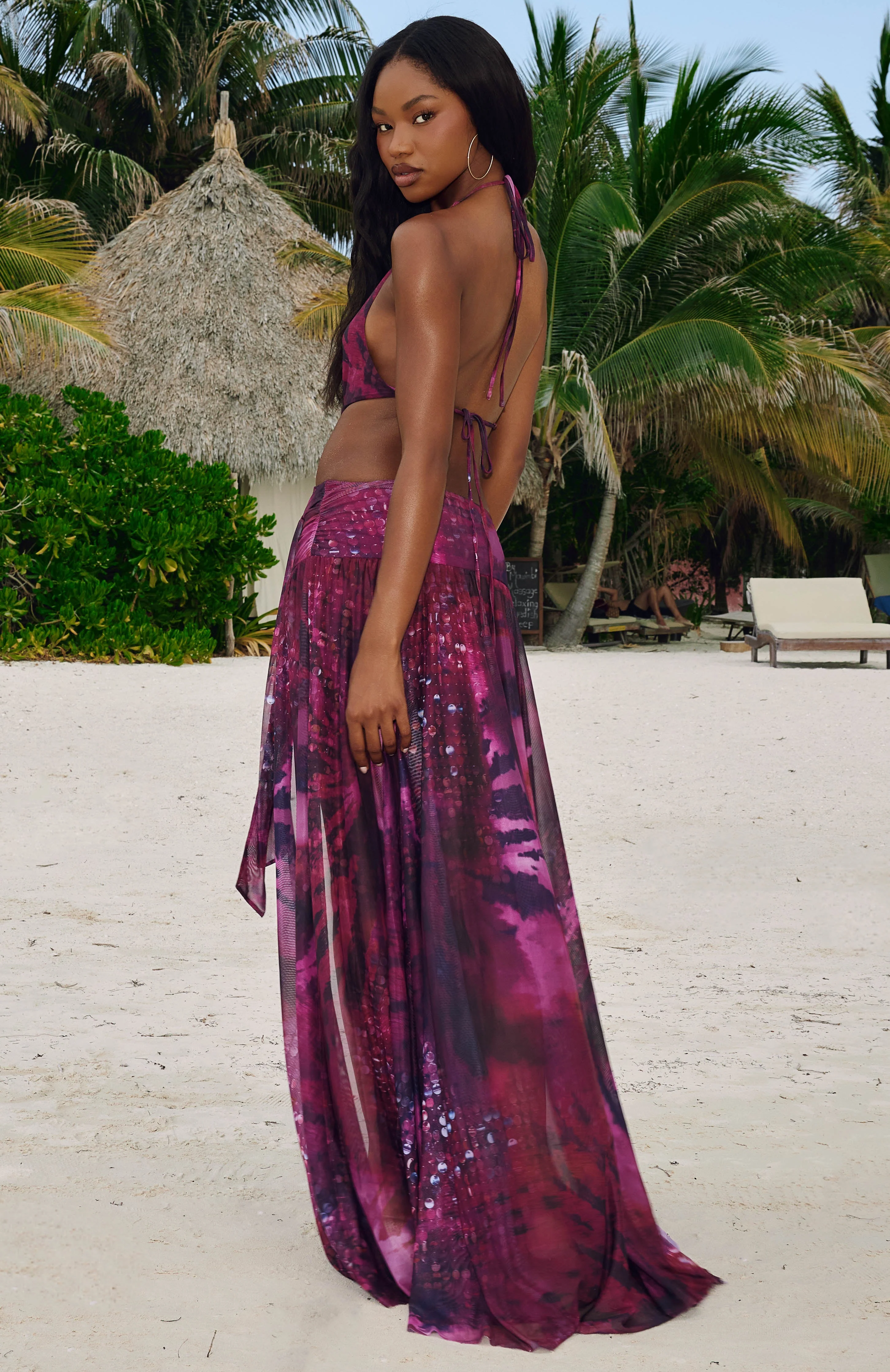 Tropic Glow Maxi Dress Wild Amethyst - Image 3