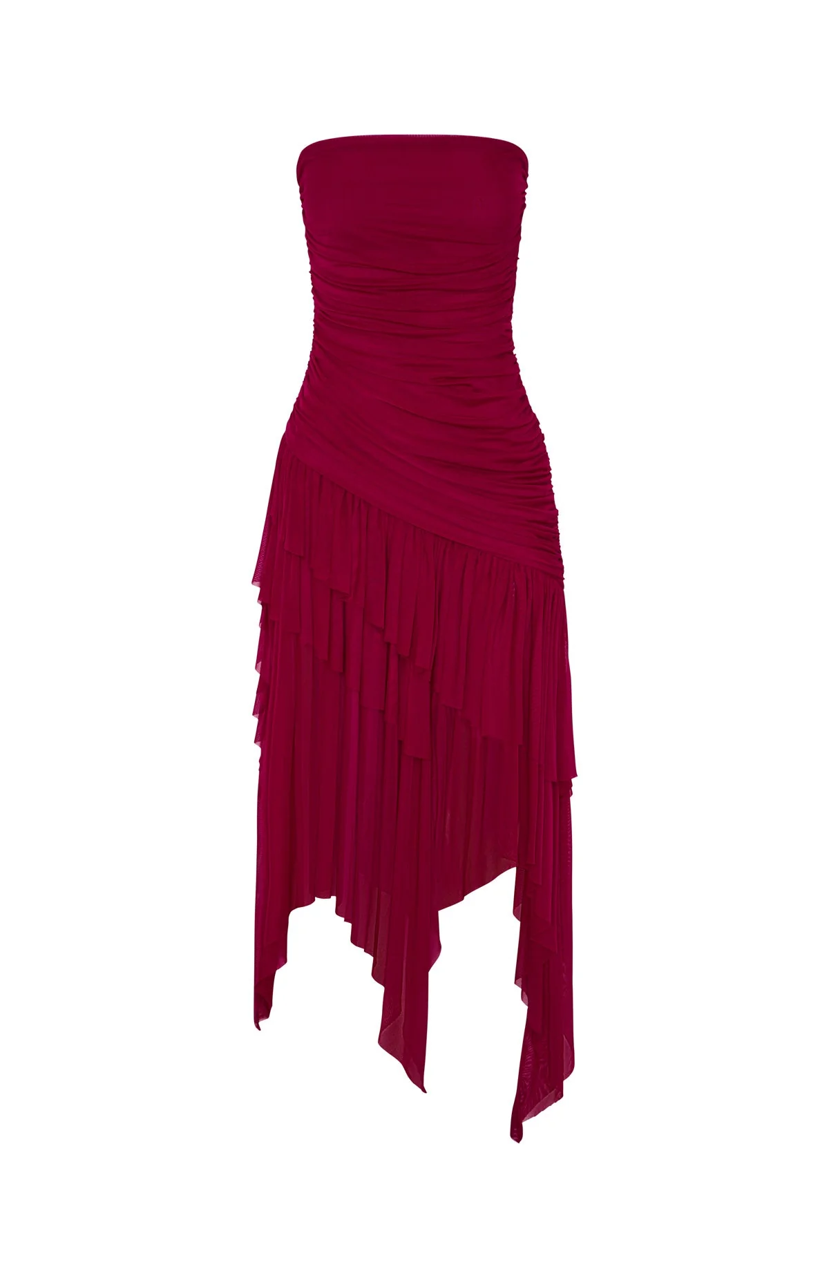 Venetian Dreams Strapless Midi Dress Dragonfruit - Image 5