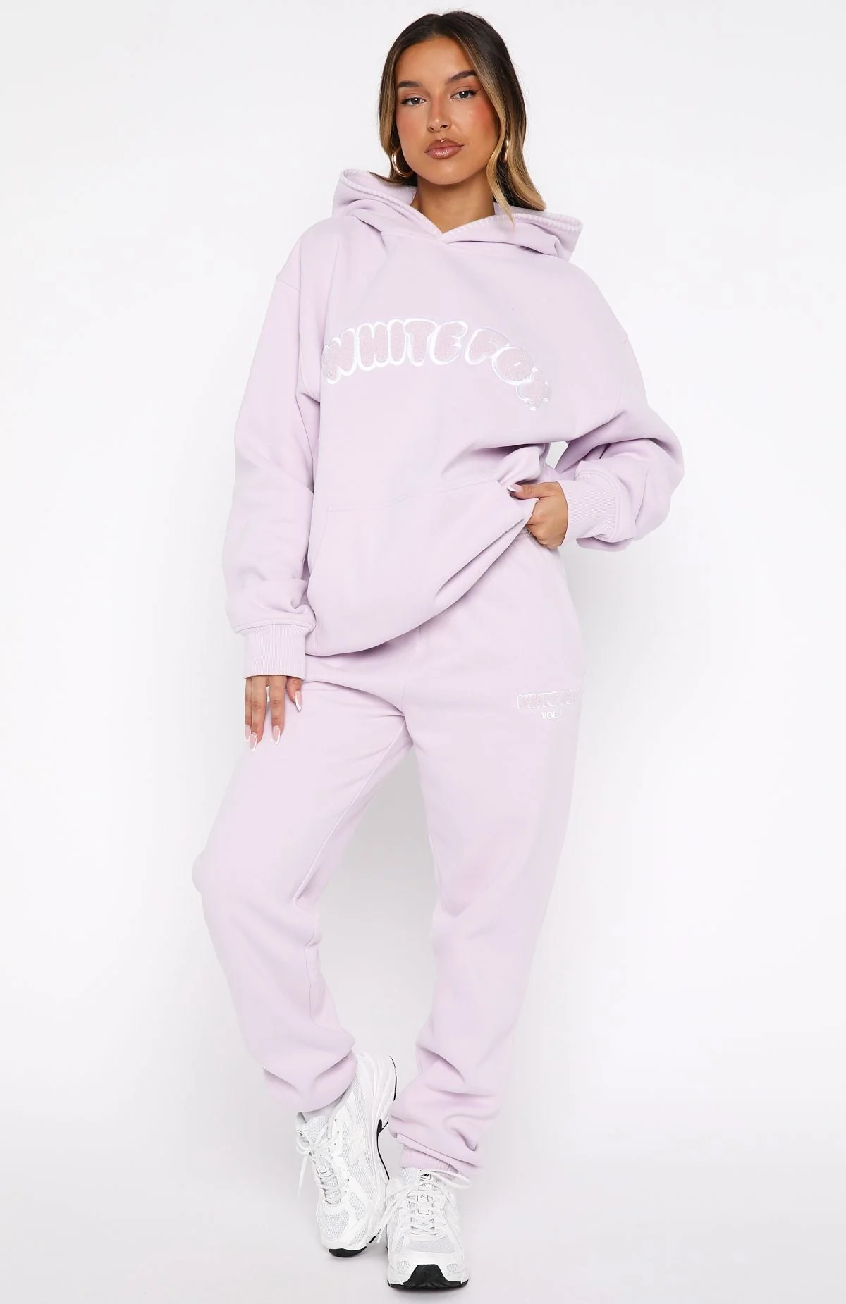Vol. 1 Front Graphic Oversized Hoodie Lilac - Image 5