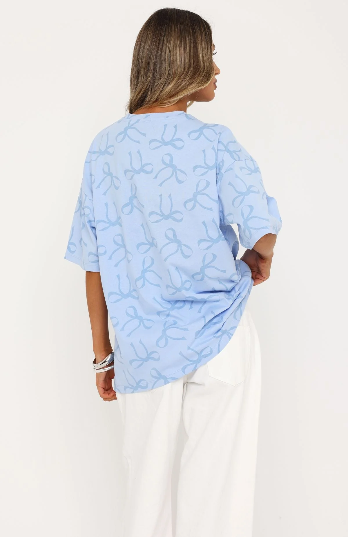 Vol. 1 Oversized Tee Blue Bow - Image 4