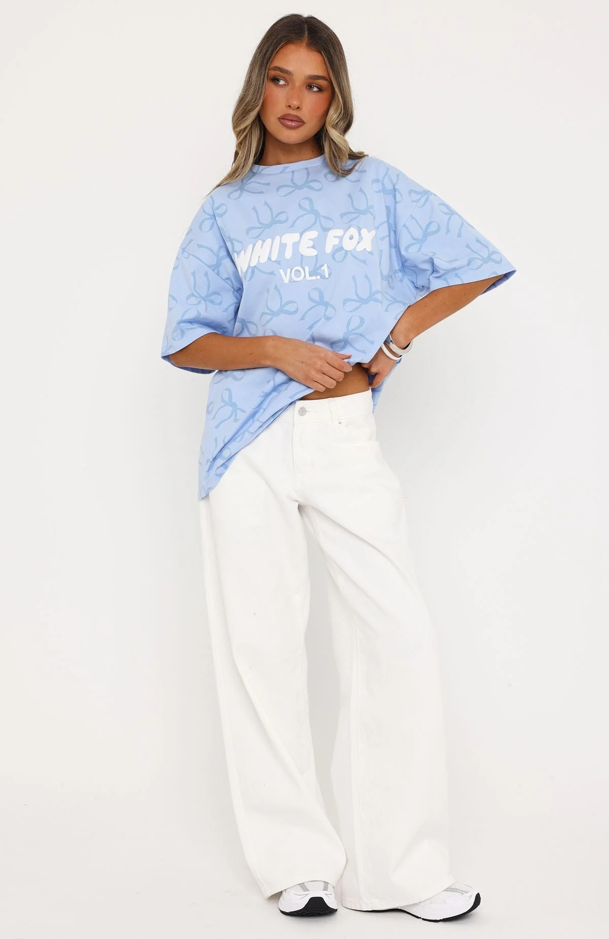 Vol. 1 Oversized Tee Blue Bow - Image 5