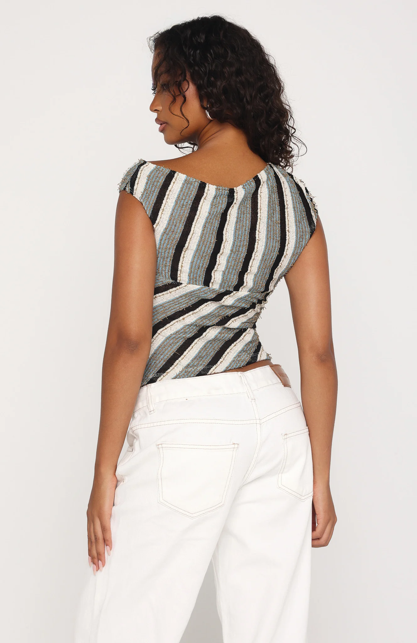 Waiting for Tomorrow Top Brown/Blue Stripe - Image 4