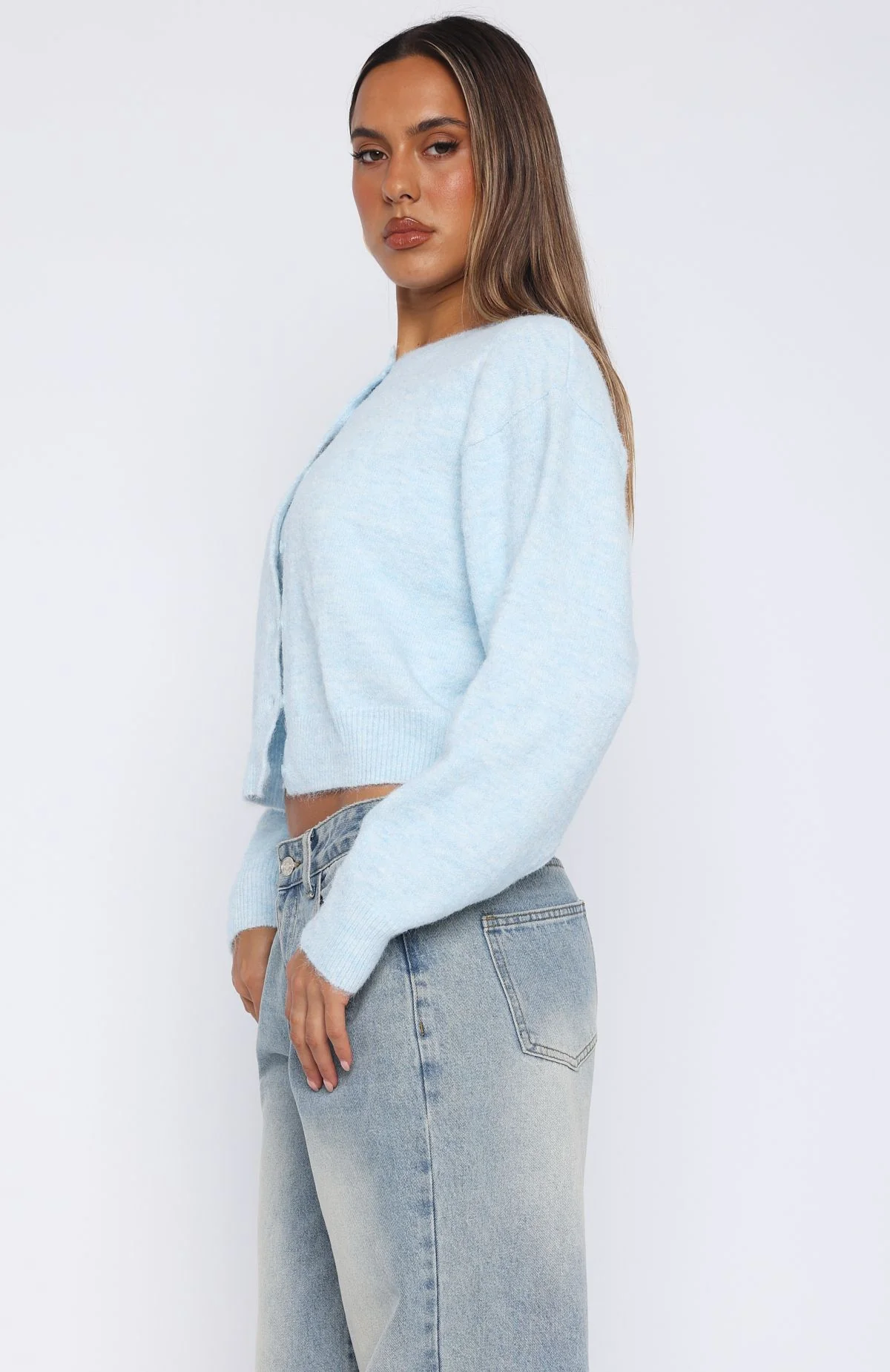 Warm Whispers Knit Cardigan Baby Blue - Image 3