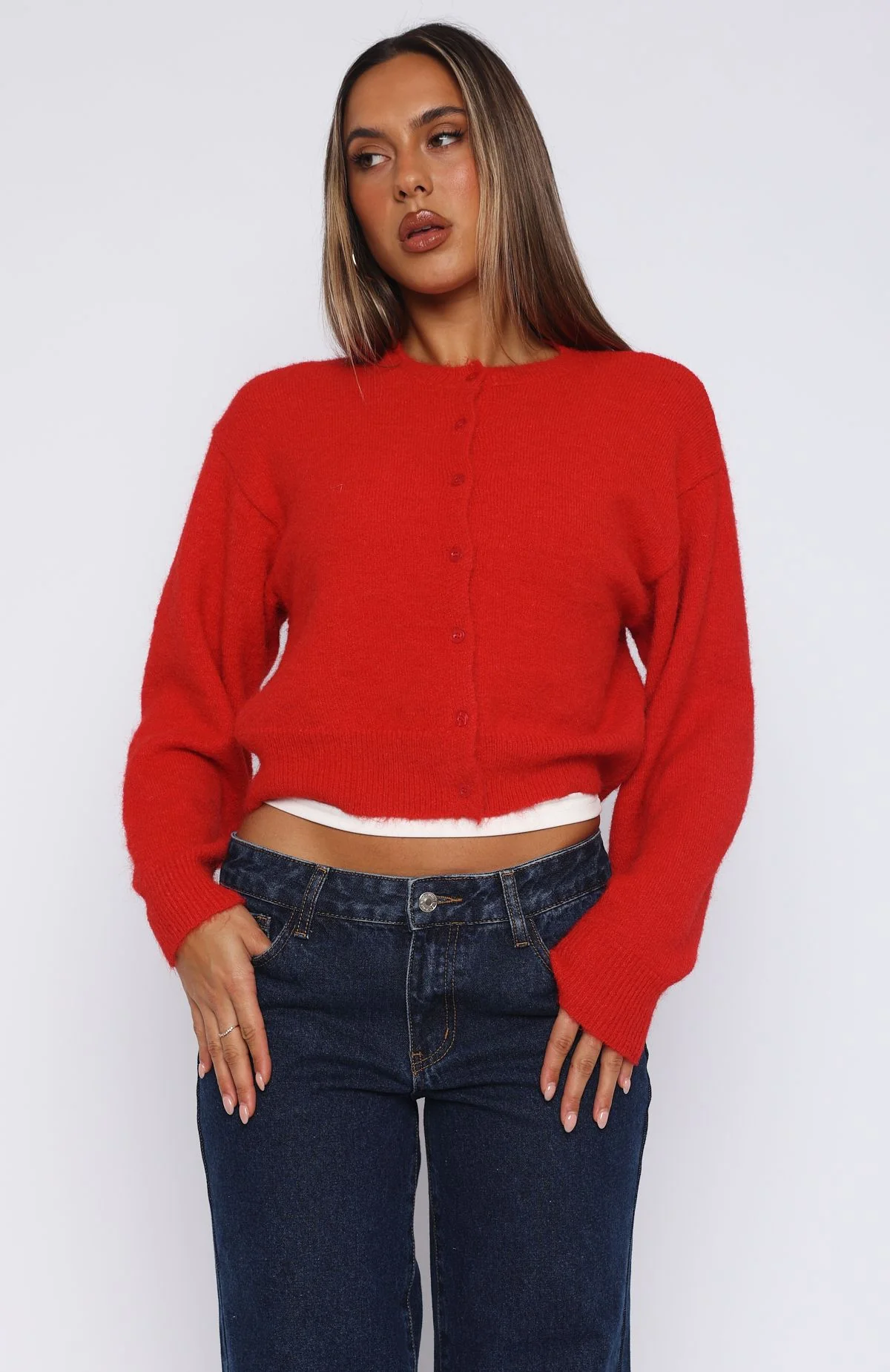 Warm Whispers Knit Cardigan Red - Image 2