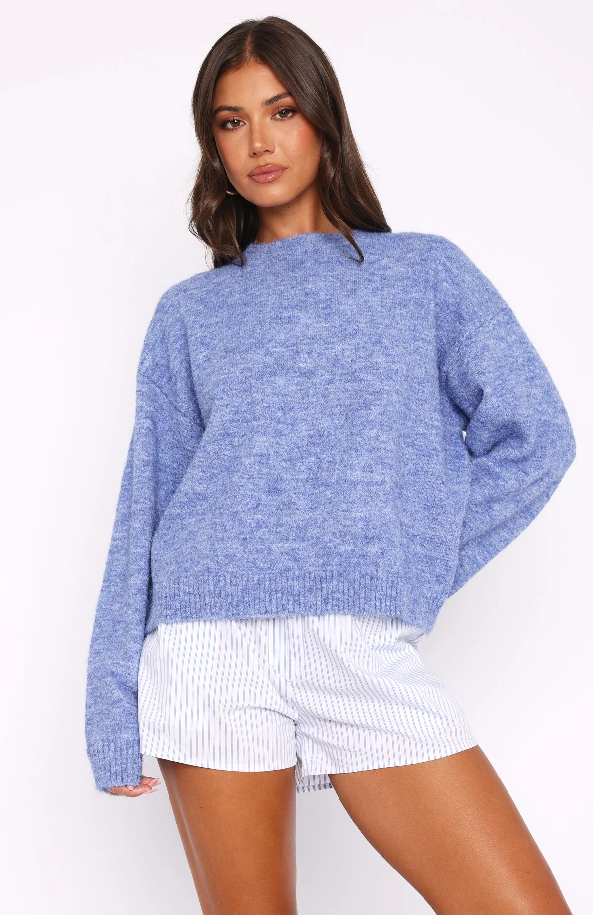 Warm Whispers Knit Sweater Cornflower Blue - Image 2