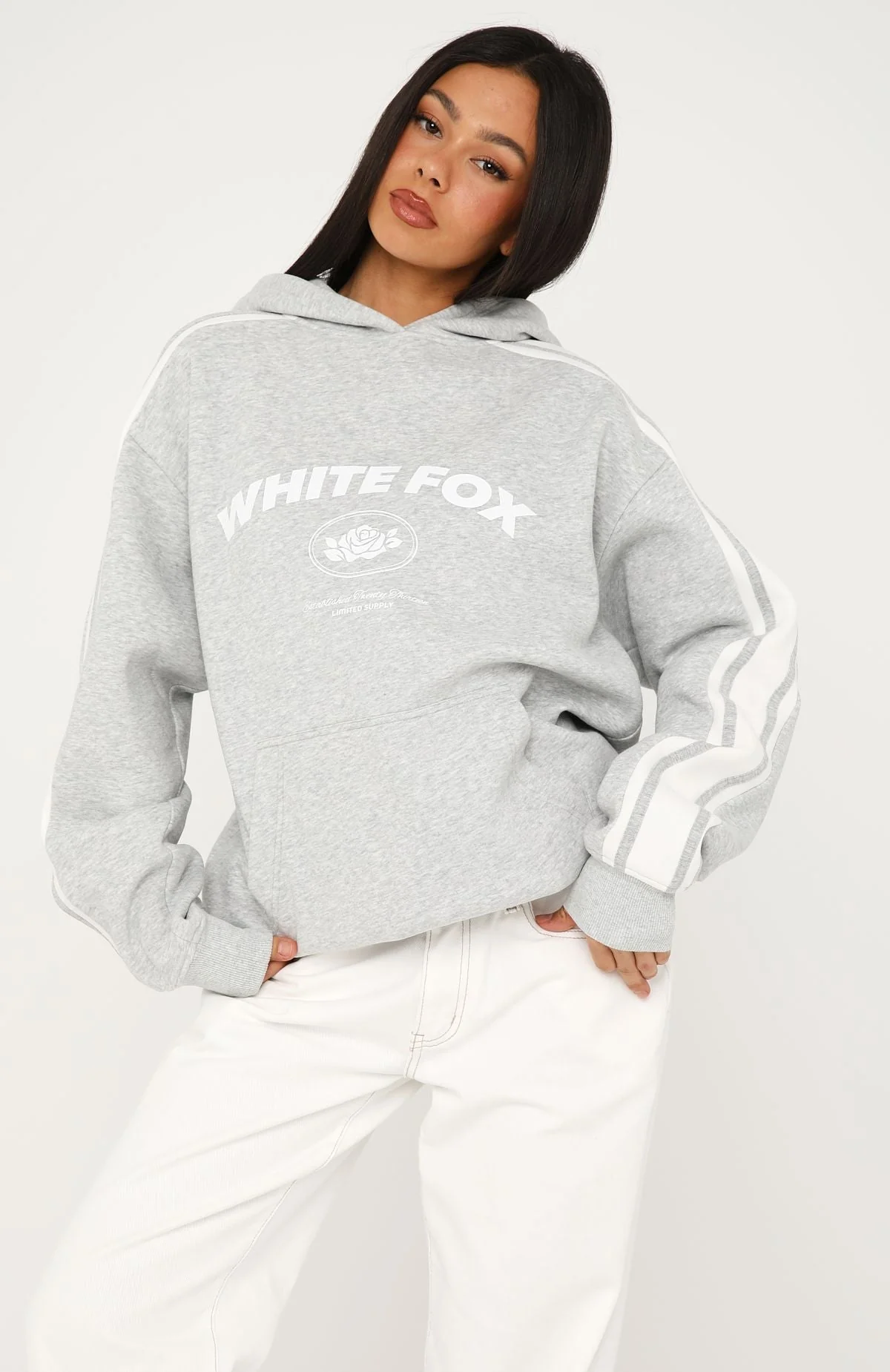 We're On A Roll Oversized Hoodie Dark Grey Marle - Image 2